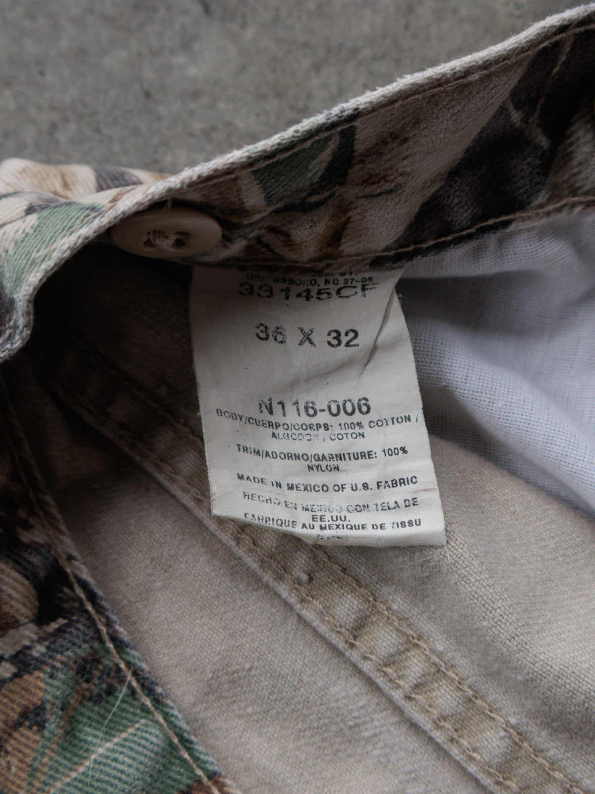Vintage Brown Advantage Camo Wrangler Rugged Wear Pants (W36)