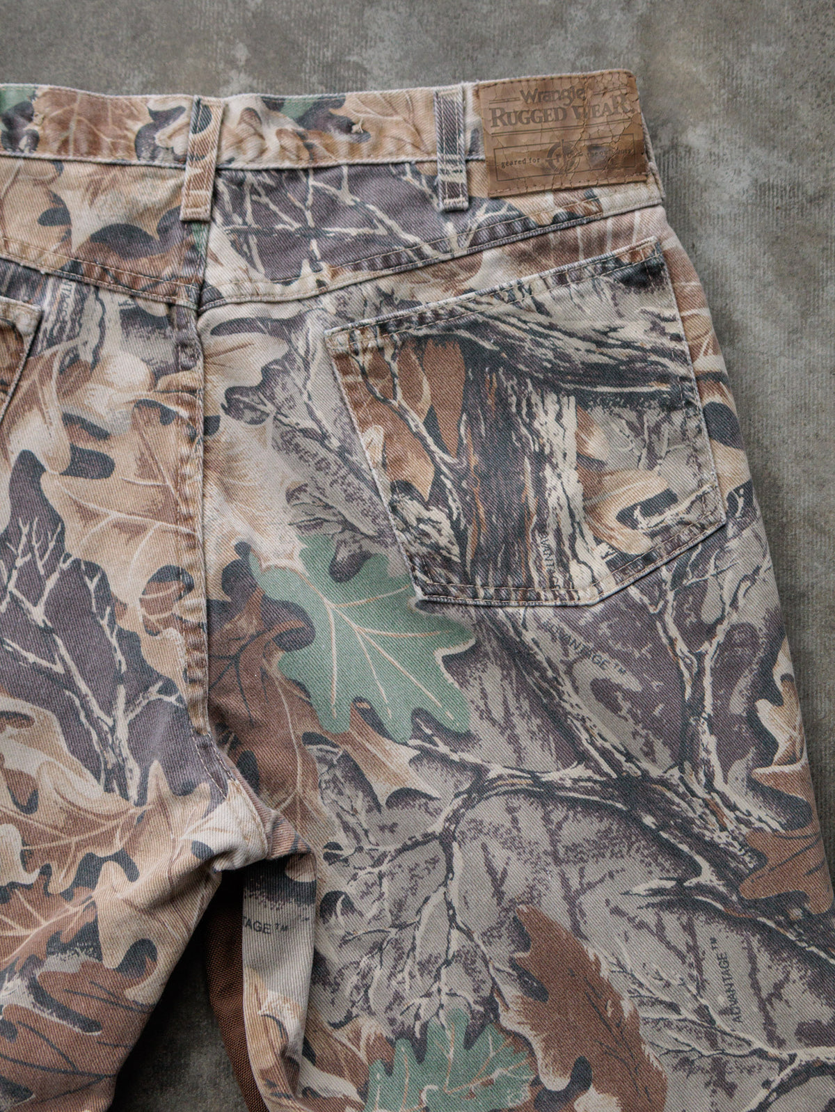 Vintage Brown Advantage Camo Wrangler Rugged Wear Pants (W36)