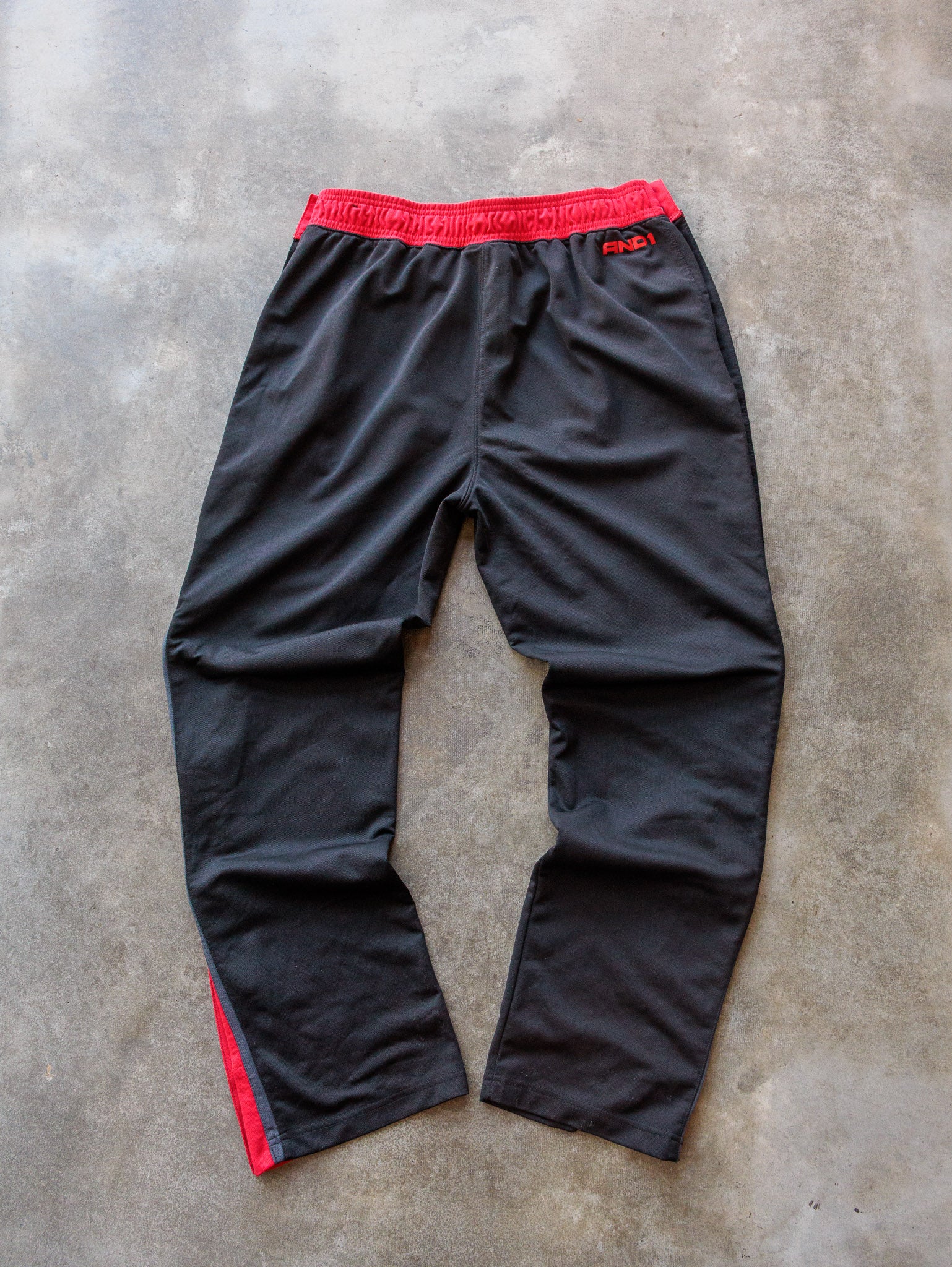 Vintage Black & Red AND1 Tear Away Track Pants (L)