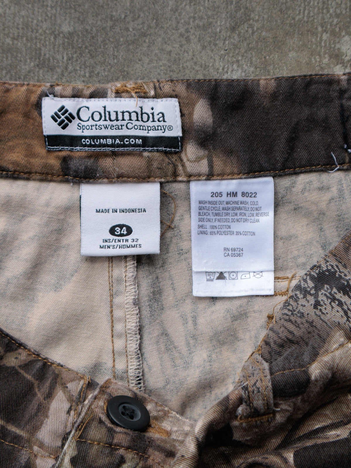 Vintage Brown Mossy Oak Camo Columbia Cargo Pants (W34)
