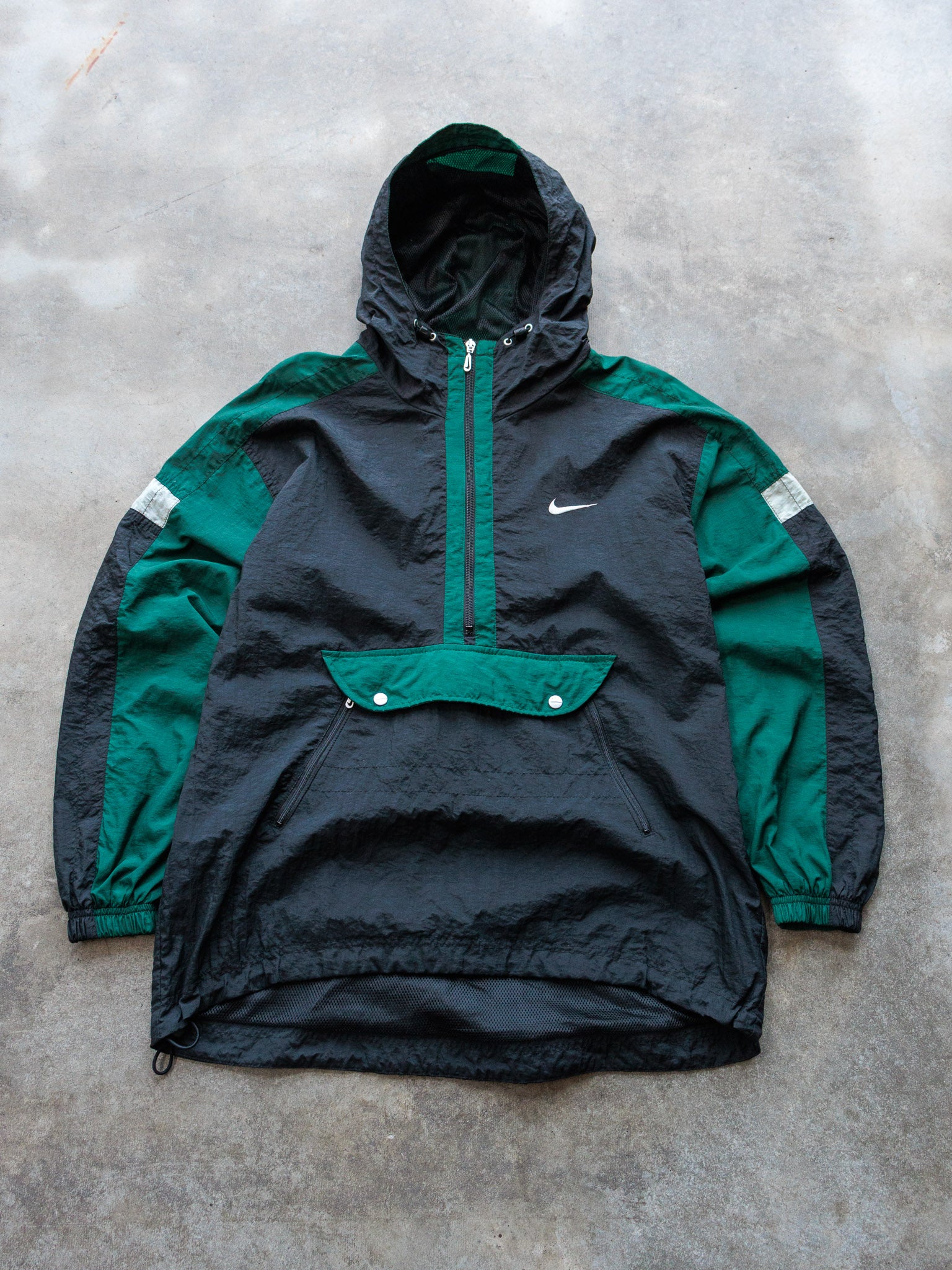 Vintage 90s Black & Teal Nike Quarter Zip Jacket (8-10Y)