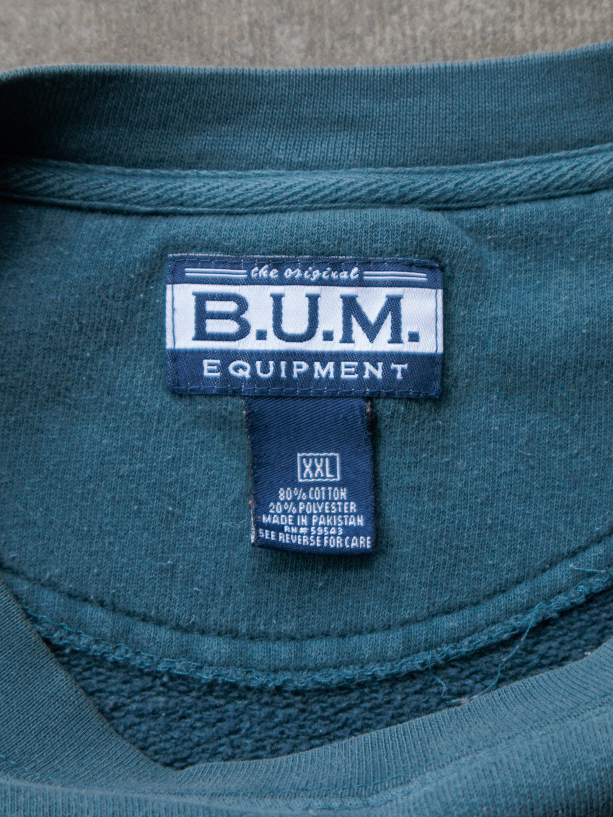 Vintage 90s Green B.U.M. Equipment Sweatshirt (2XL)
