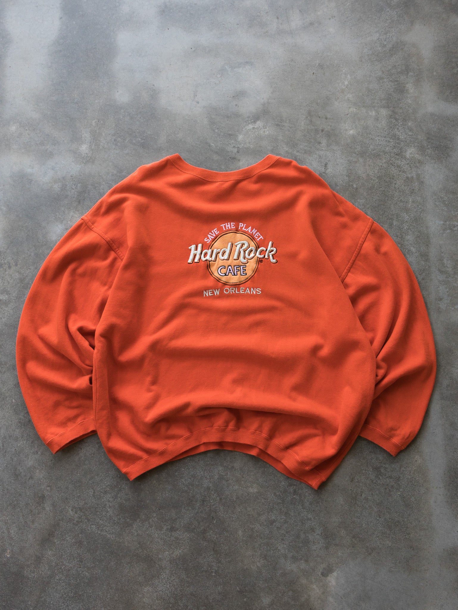 Vintage Orange Hard Rock Cafe Sweatshirt (XL)