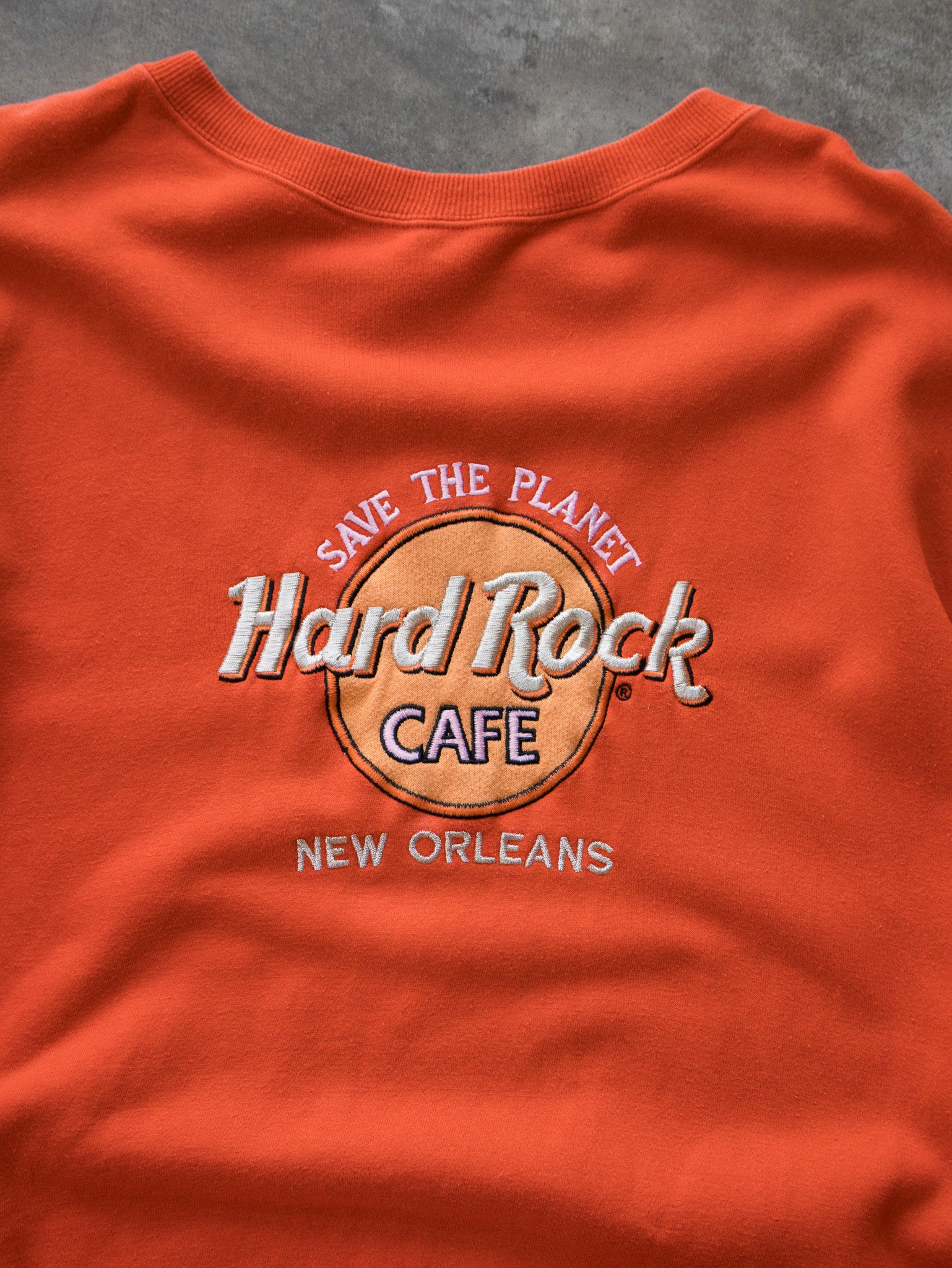 Vintage Orange Hard Rock Cafe Sweatshirt (XL)