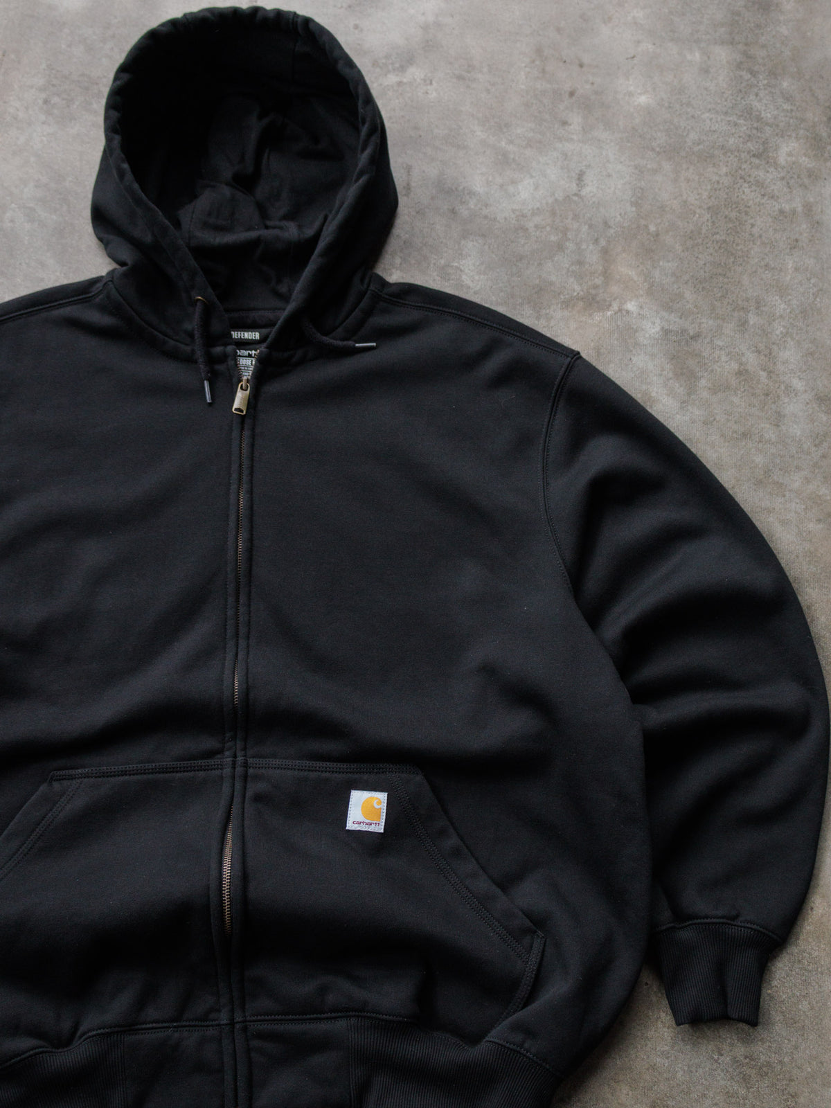 Vintage Black Carhartt Full Zip Hoodie (XL)