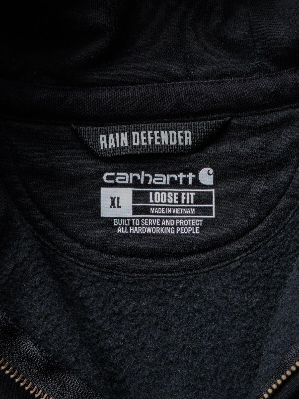 Vintage Black Carhartt Full Zip Hoodie (XL)