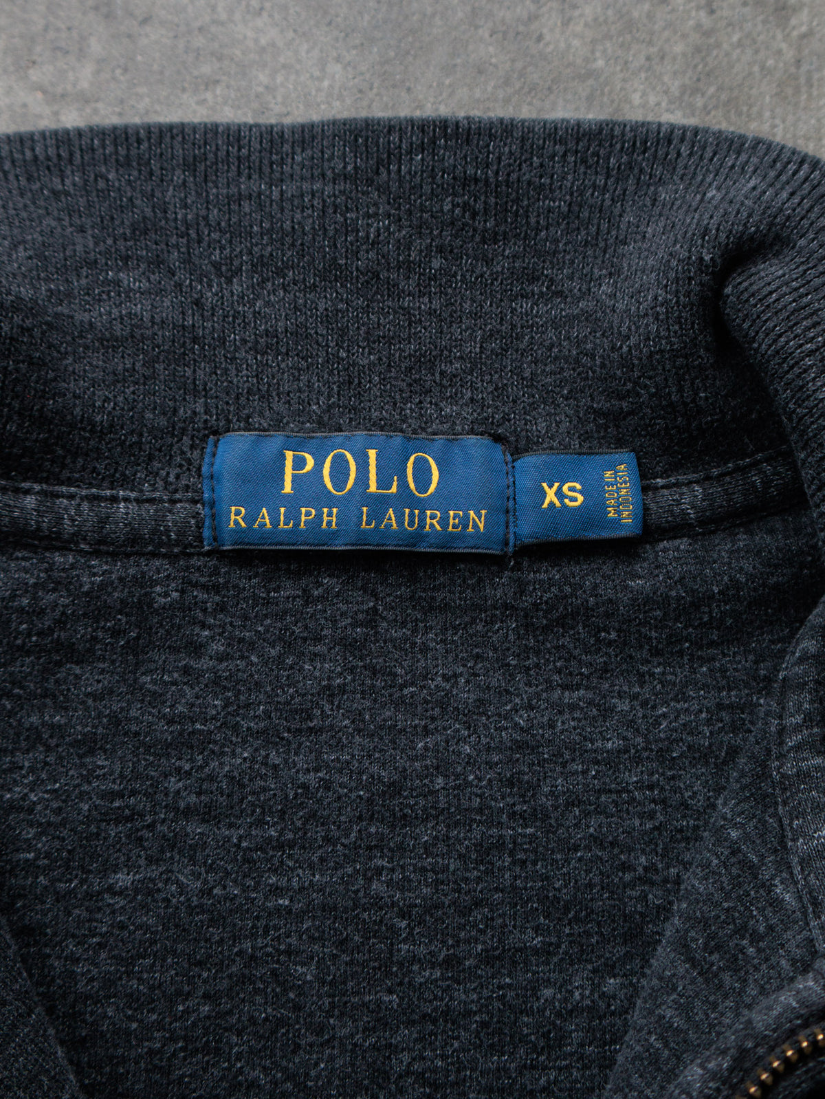 Vintage 00s Grey Polo Ralph Lauren Knit Quarter Zip (XS)