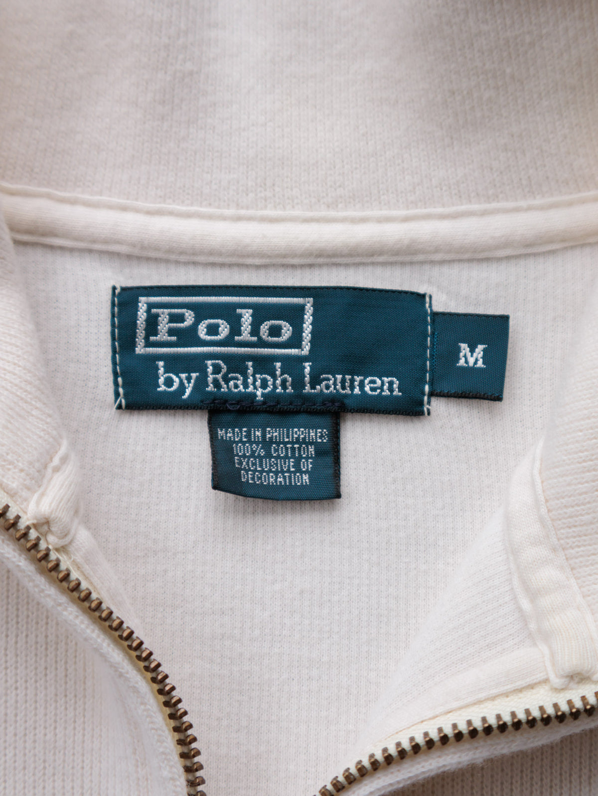 Vintage 00s White Polo Ralph Lauren Quarter Zip (M)