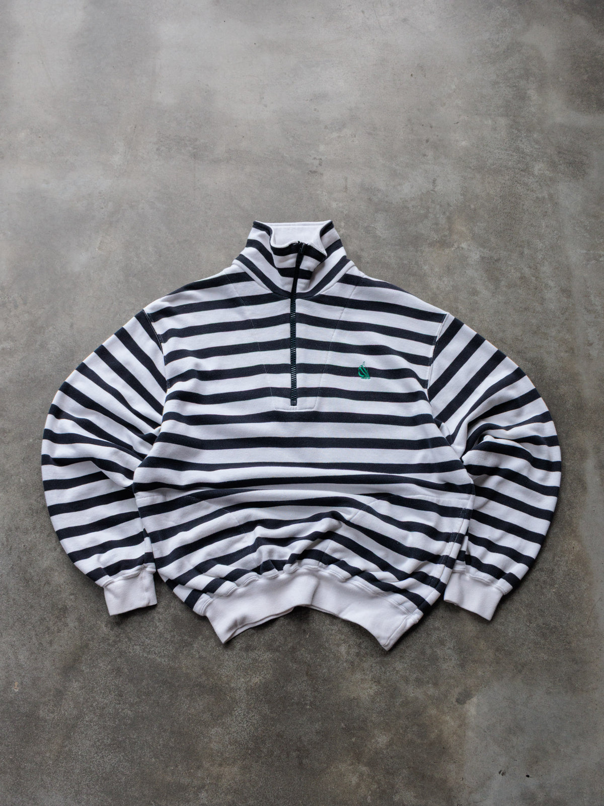 Vintage White Striped Nautica Quarter Zip (S)