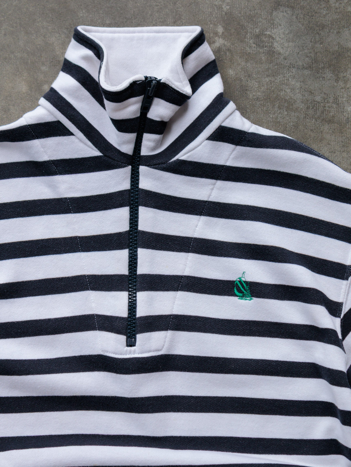 Vintage White Striped Nautica Quarter Zip (S)