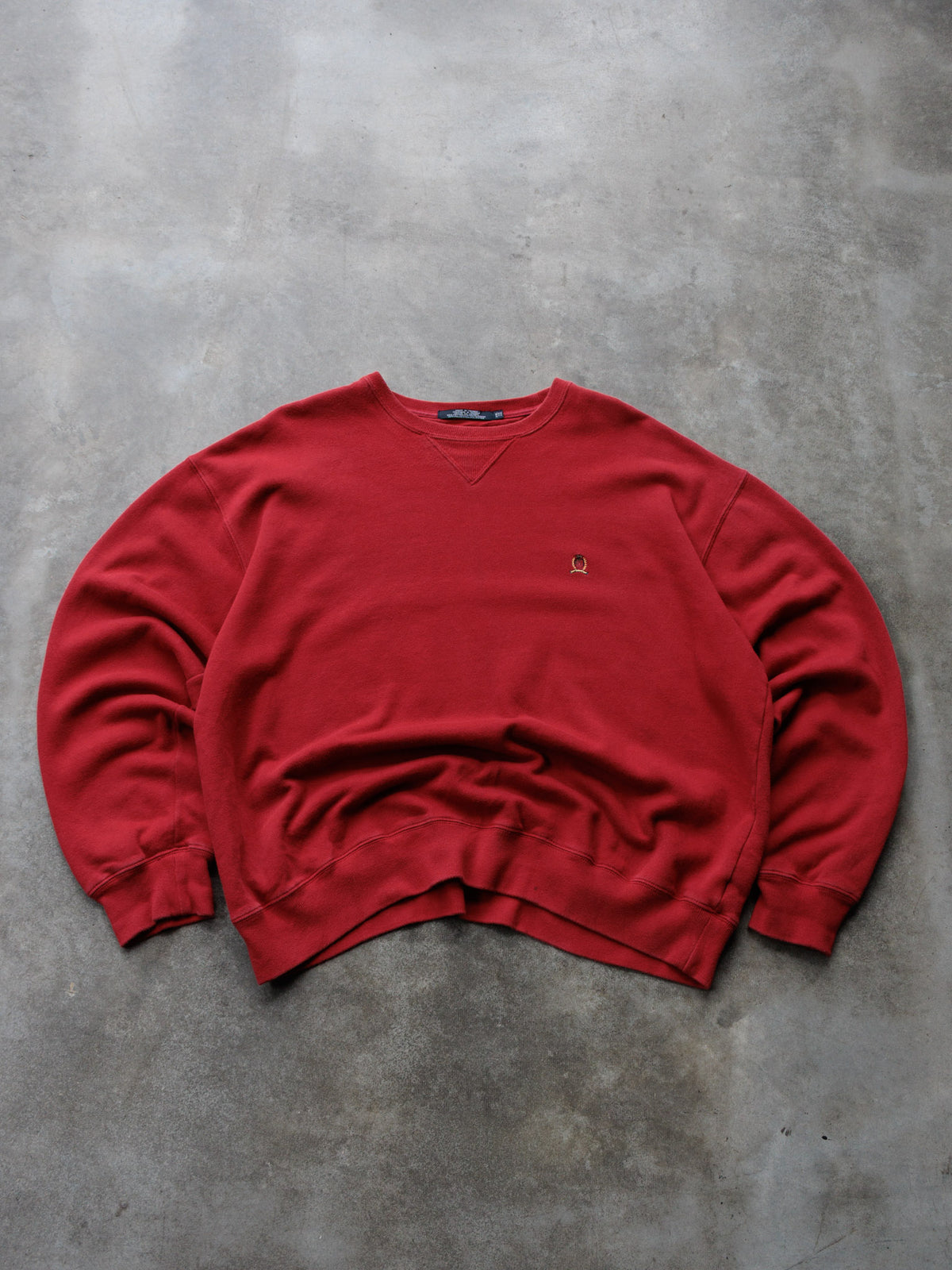 Vintage Red Tommy Hilfiger Crest Sweatshirt (2XL)