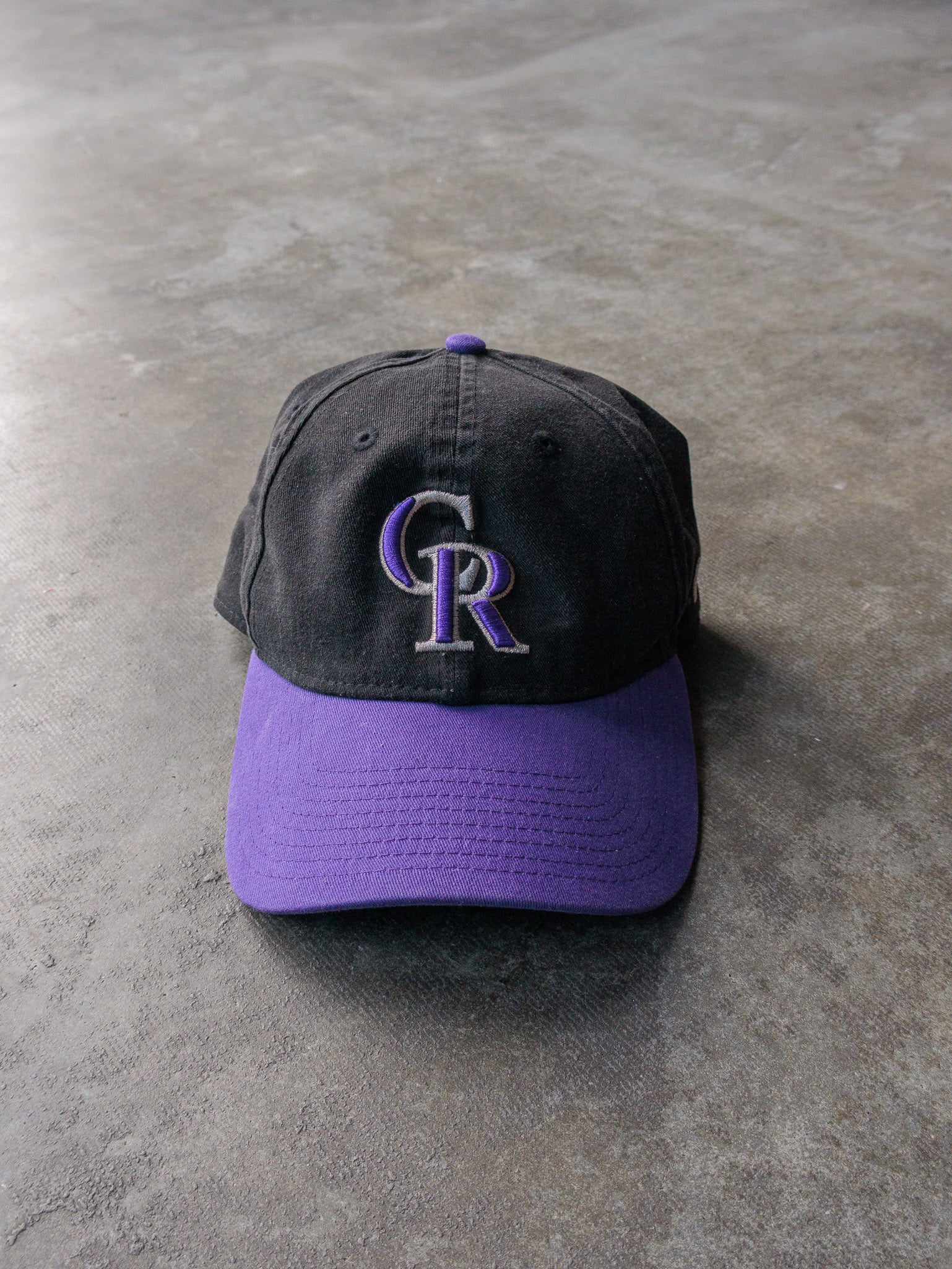 Vintage 00s Black & Purple Colorado Rockies Hat