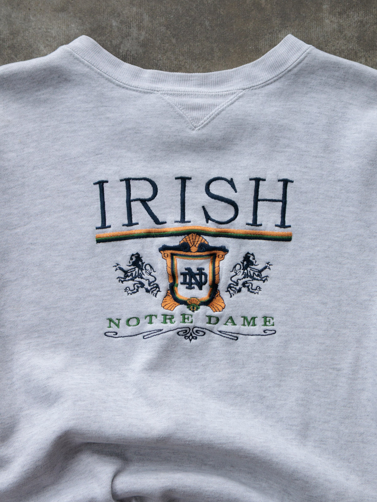 Vintage 90s Grey Notre Dame Irish Sweatshirt (XL)