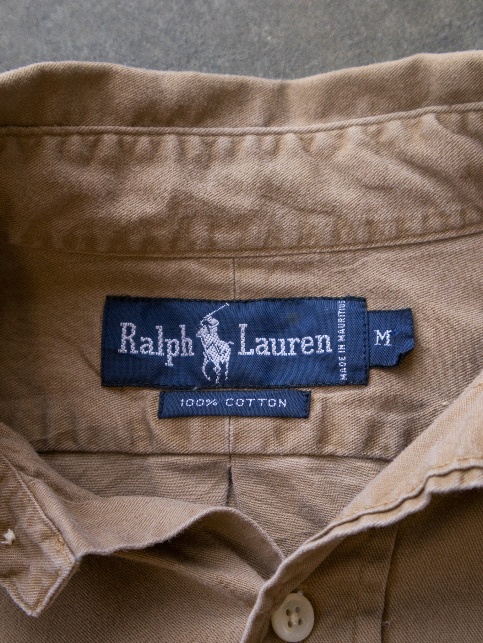 Vintage Tan Ralph Lauren Shirt (M)