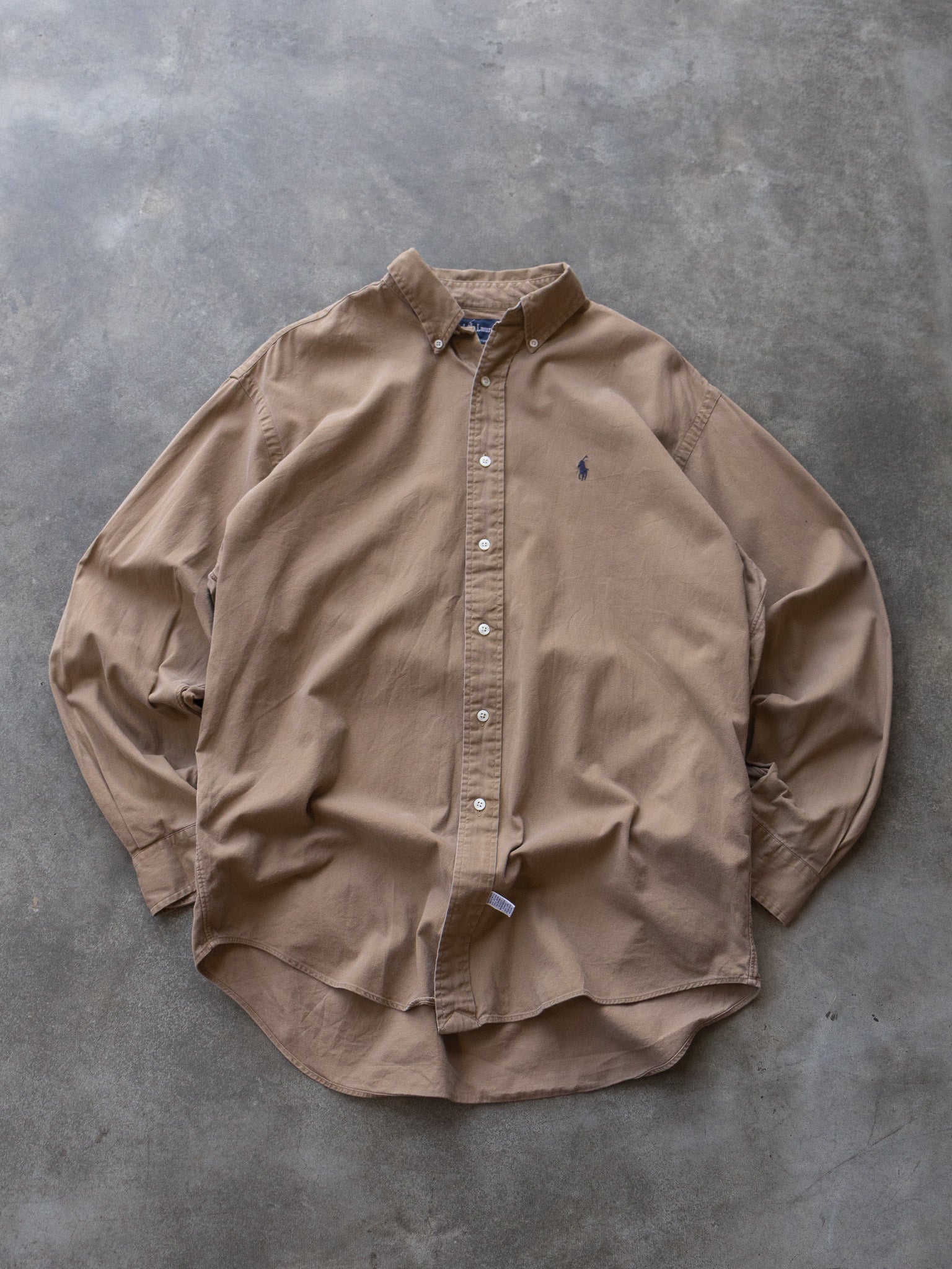 Vintage Tan Ralph Lauren Shirt (M)