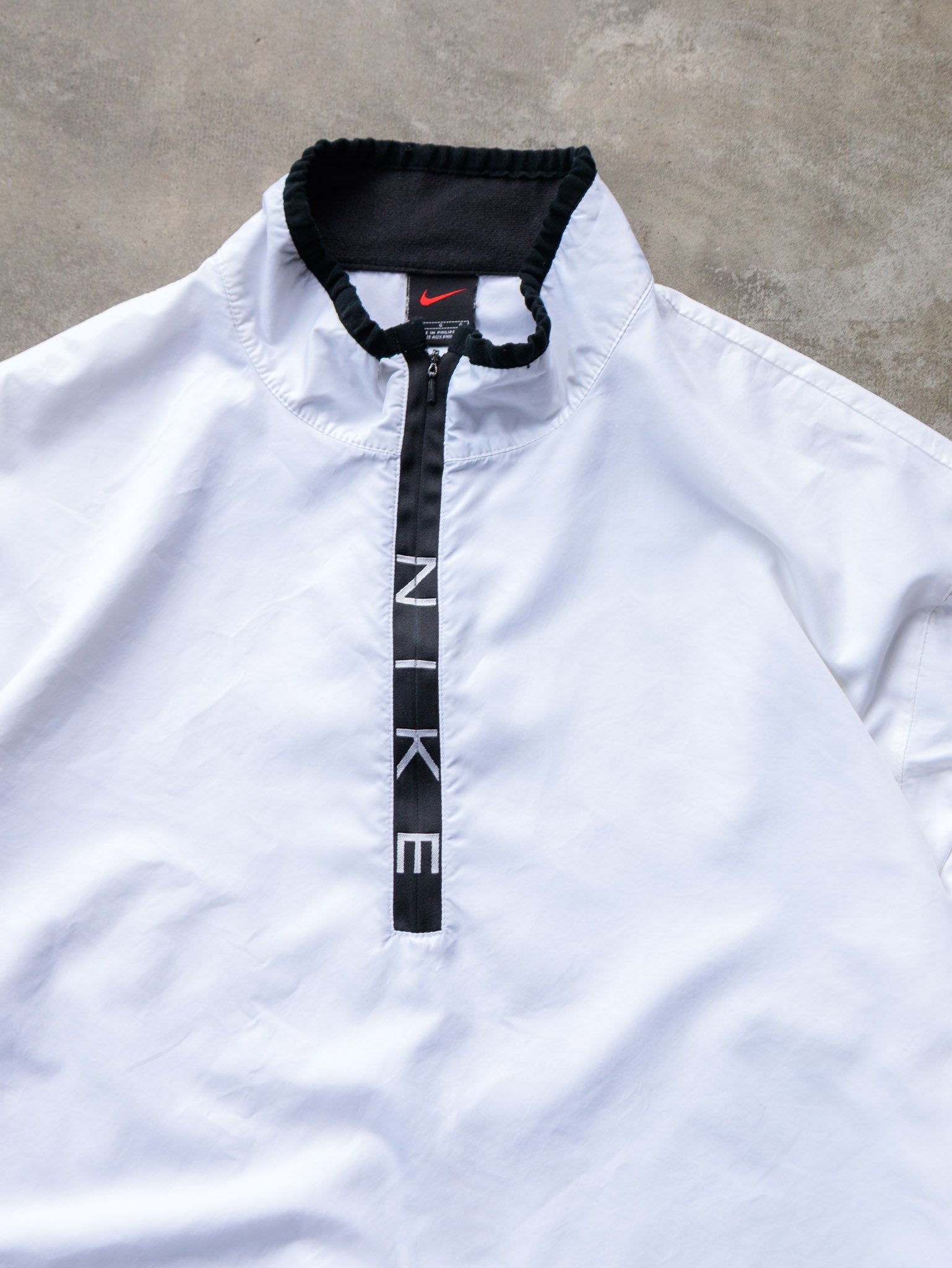 Vintage 90s White Nike Quarter Zip Pullover Jacket (L)