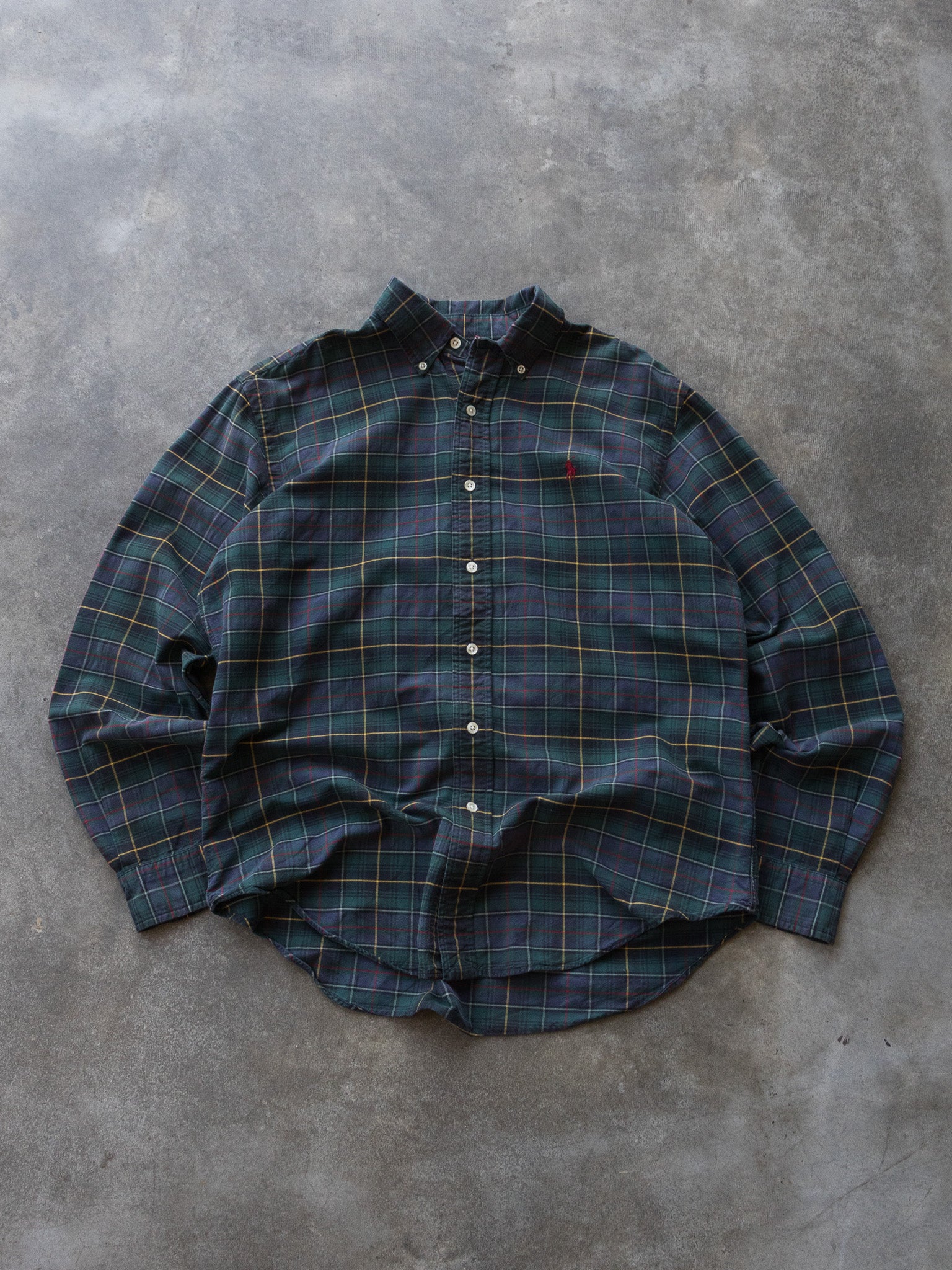 Vintage Green Plaid Ralph Lauren Shirt (M)
