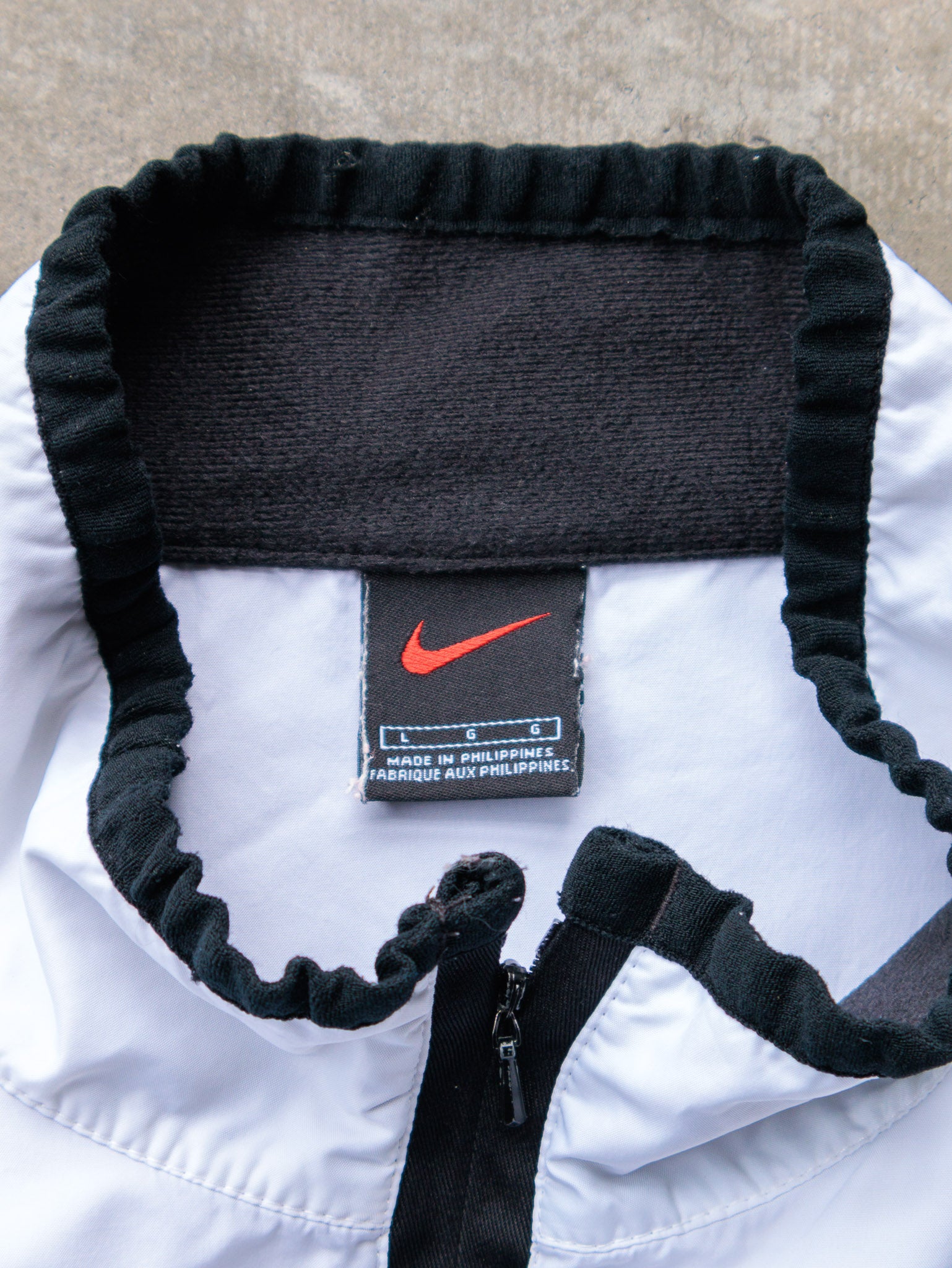 Vintage 90s White Nike Quarter Zip Pullover Jacket (L)