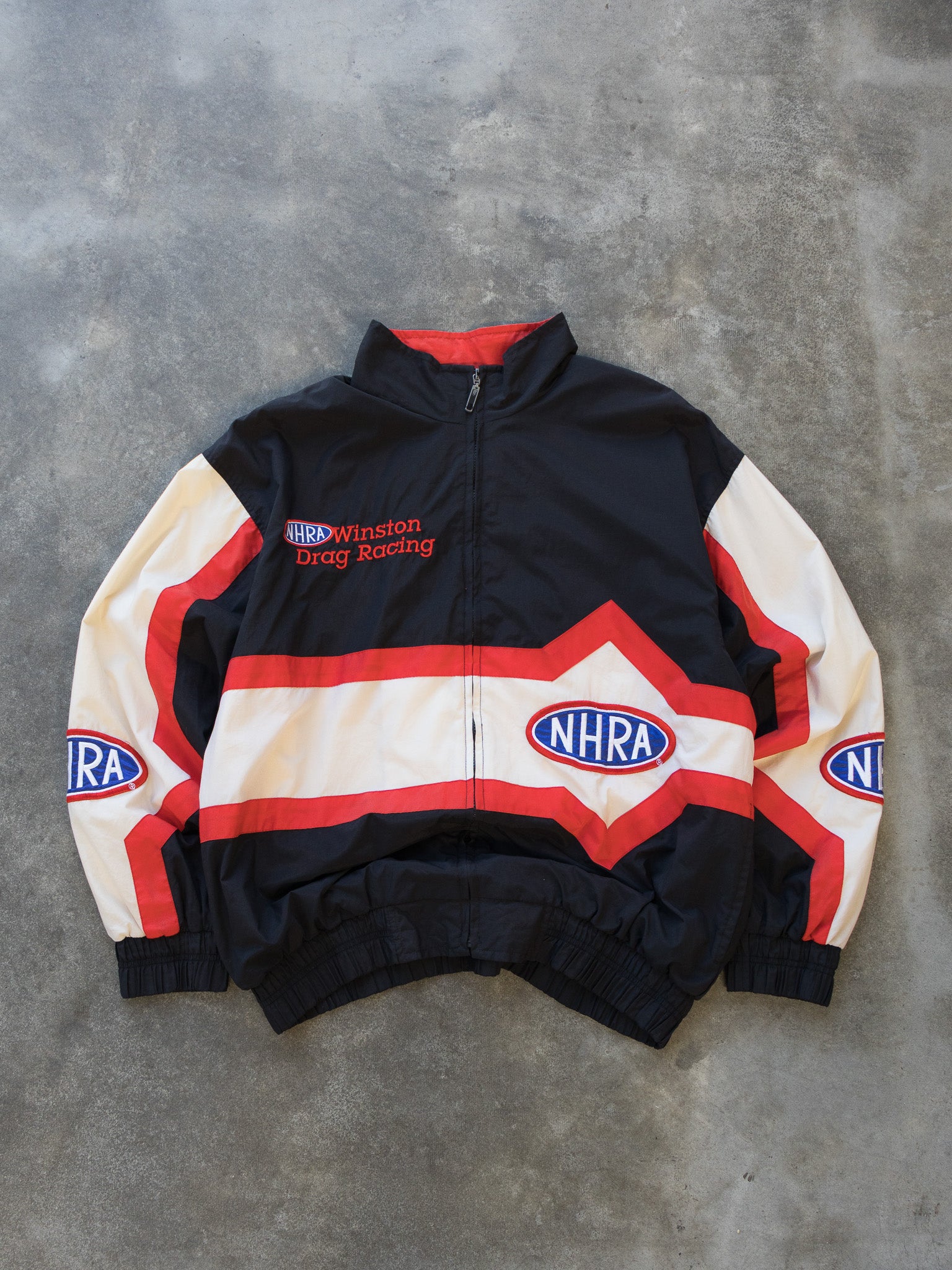 Vintage Black NHRA Drag Racing Jacket (M)