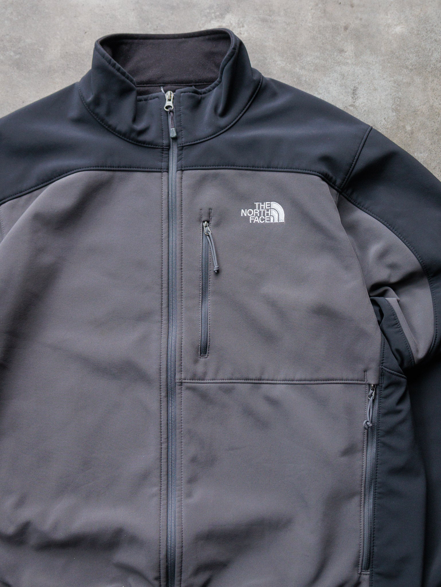 Vintage Grey & Black The North Face Apex Bionic Softshell Jacket (XL)