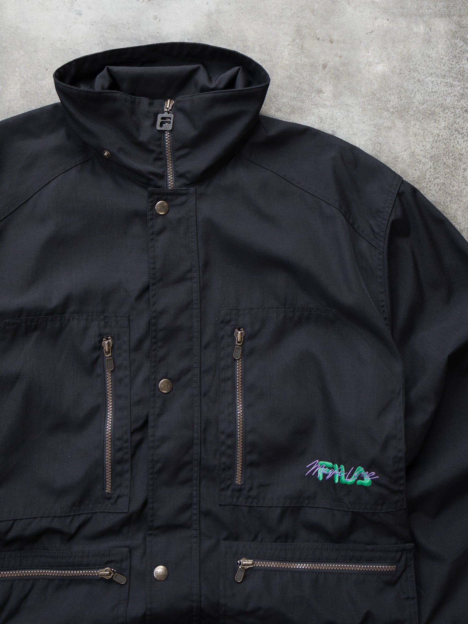 Vintage Black Fila Jacket (XL)