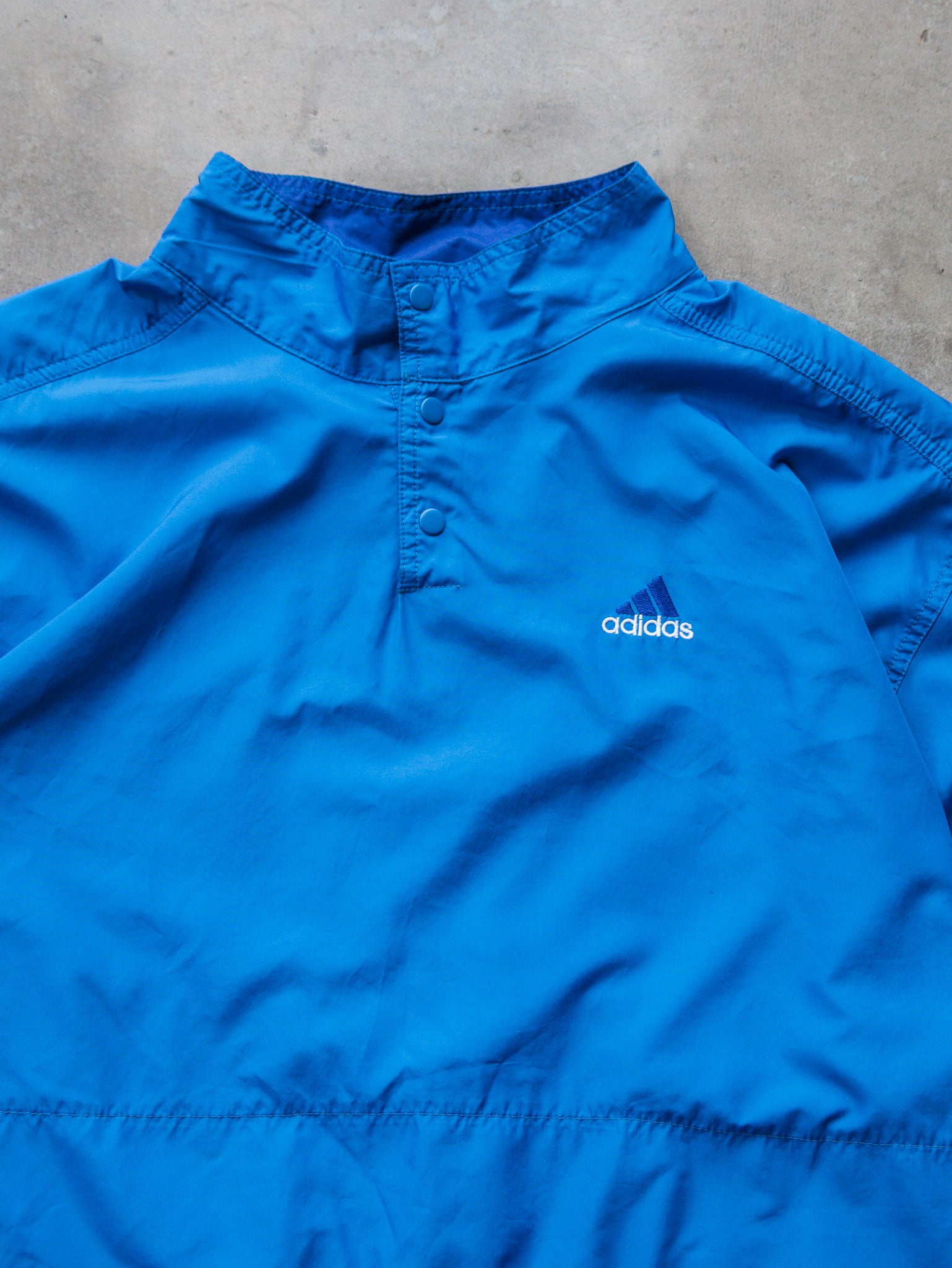 Vintage 00s Blue Adidas Three Stripe Windbreaker (2XL)
