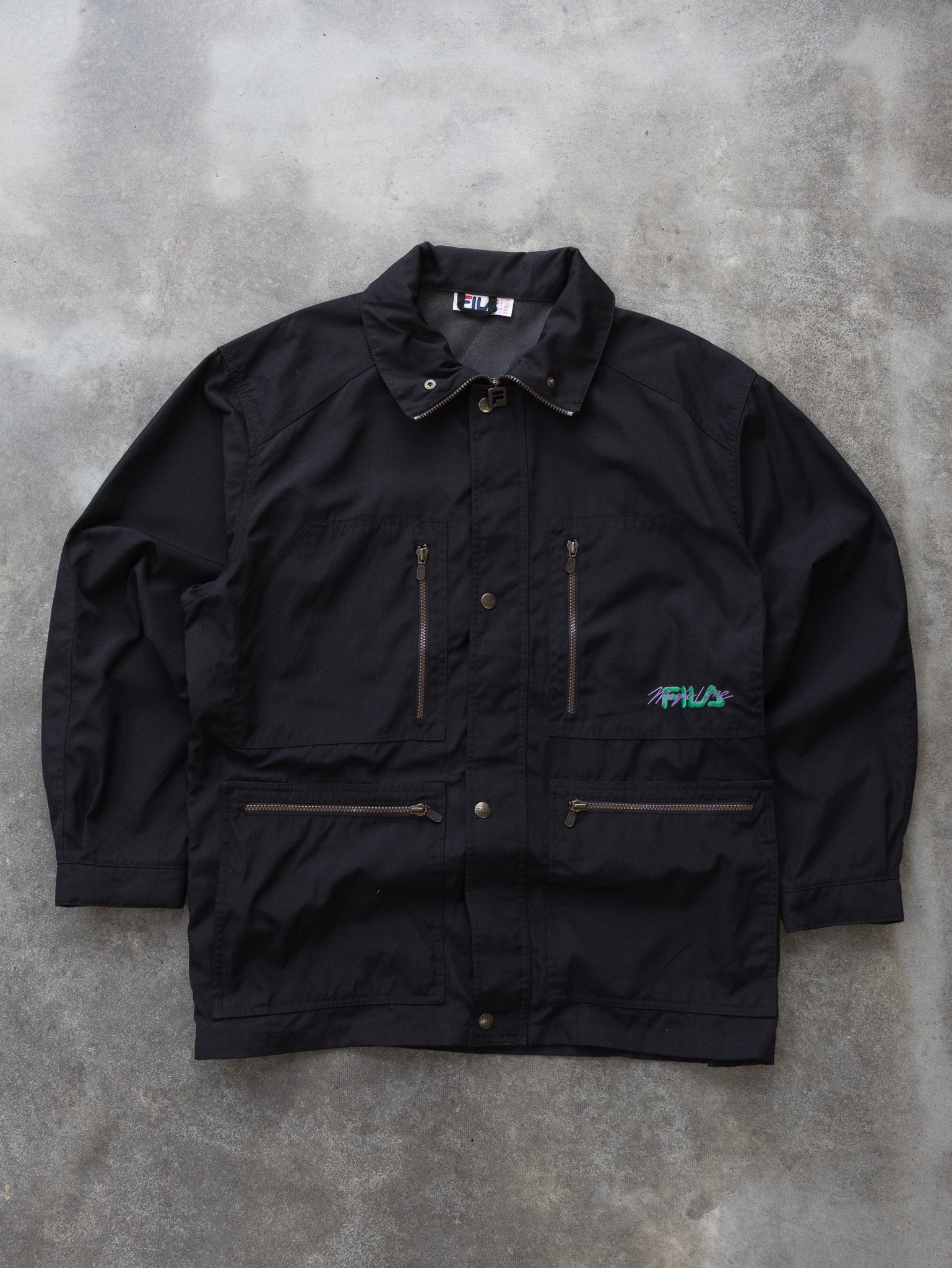 Vintage Black Fila Jacket (XL)