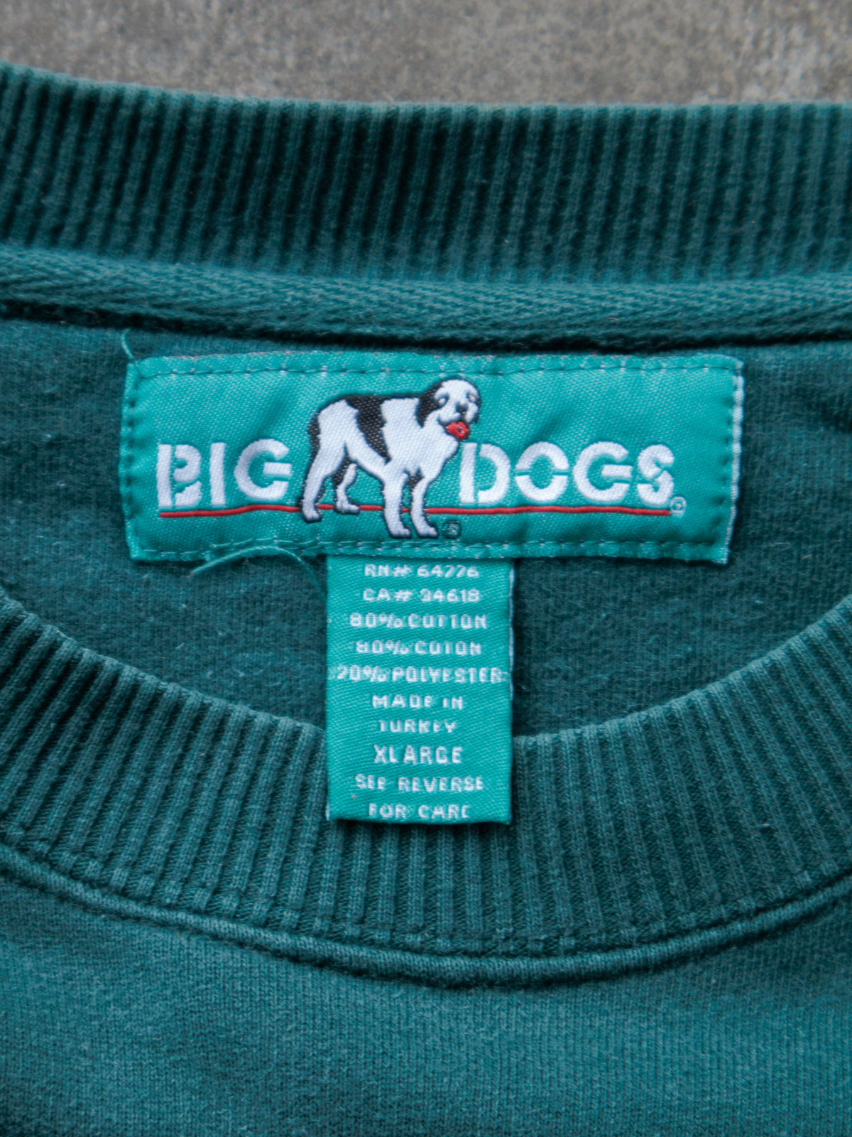 Vintage 90s Green Big Dogs I Don't Do Mornings Slogan Sweatshirt (XL)