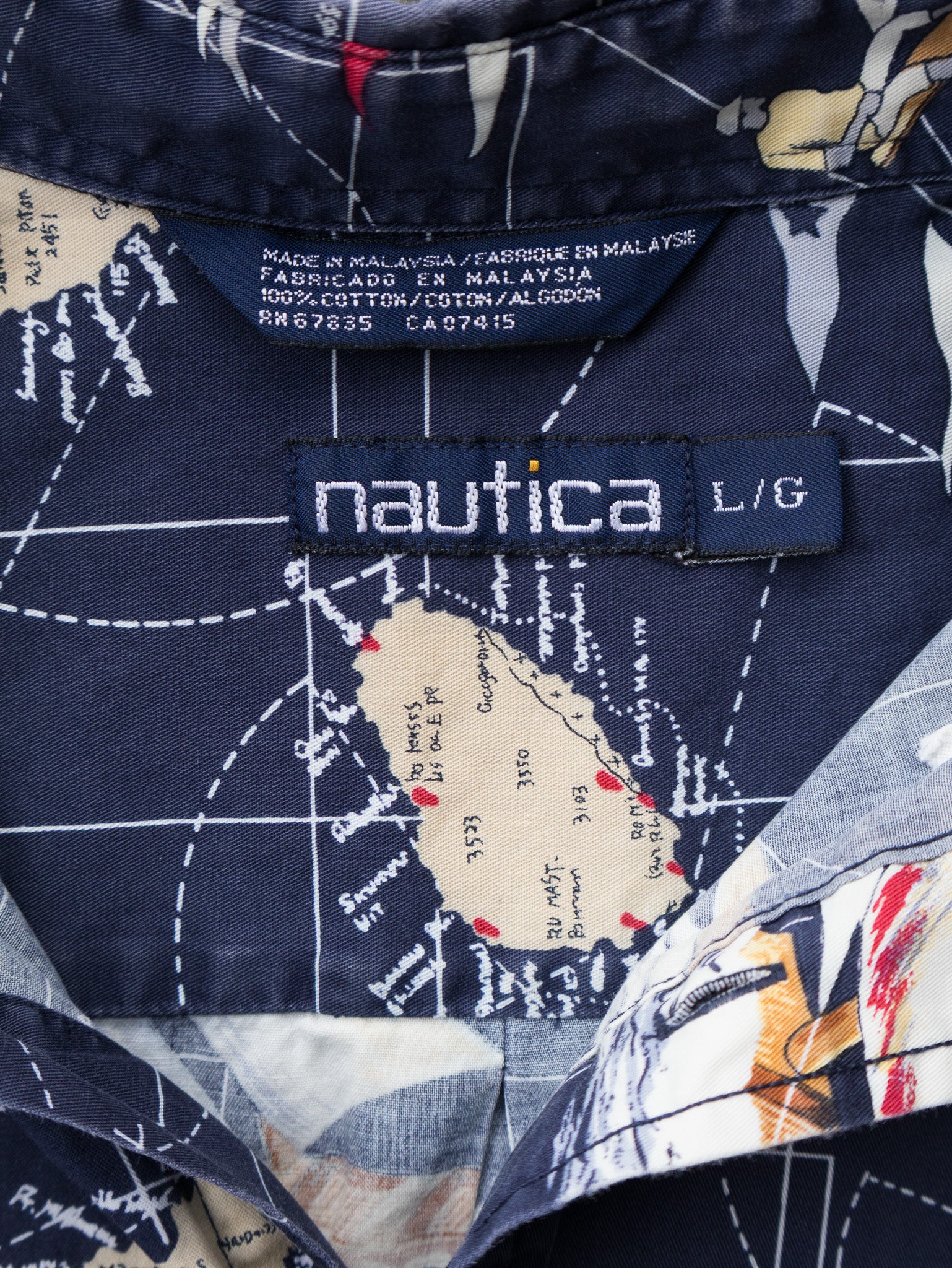 Vintage Nautica Sailing Print Shirt (L)