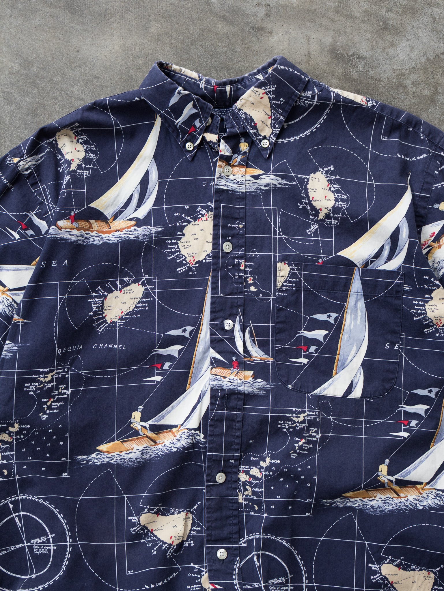 Vintage Nautica Sailing Print Shirt (L)