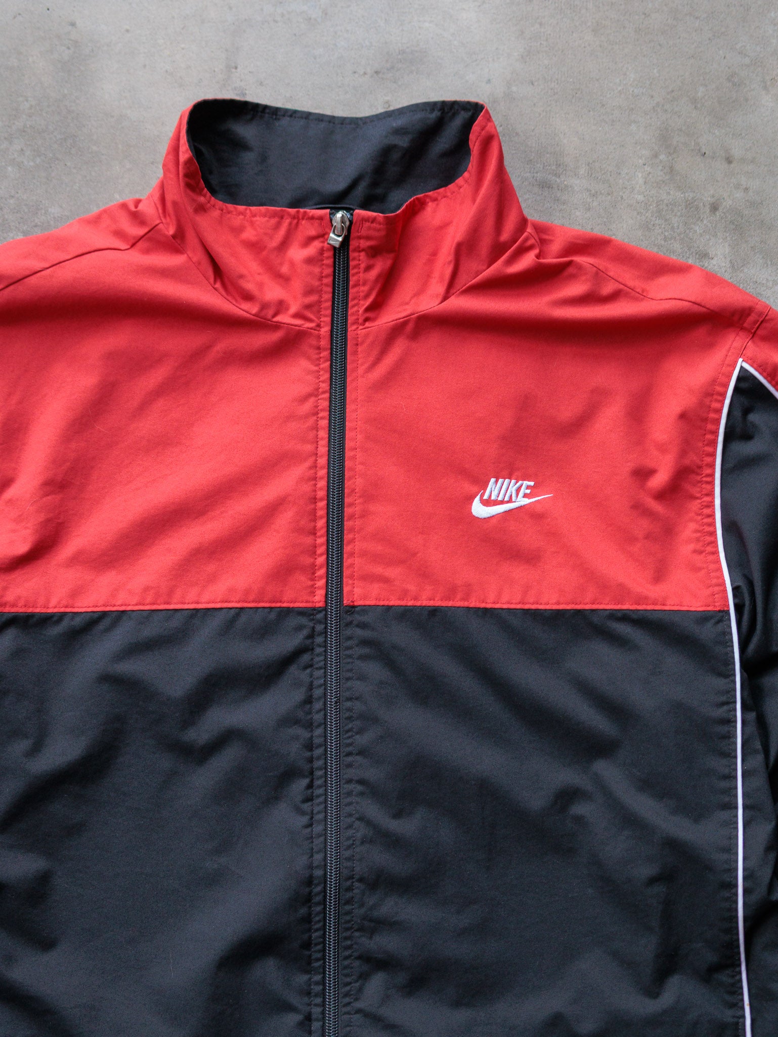 Vintage Red & Black Nike Zip Track Jacket (XL)