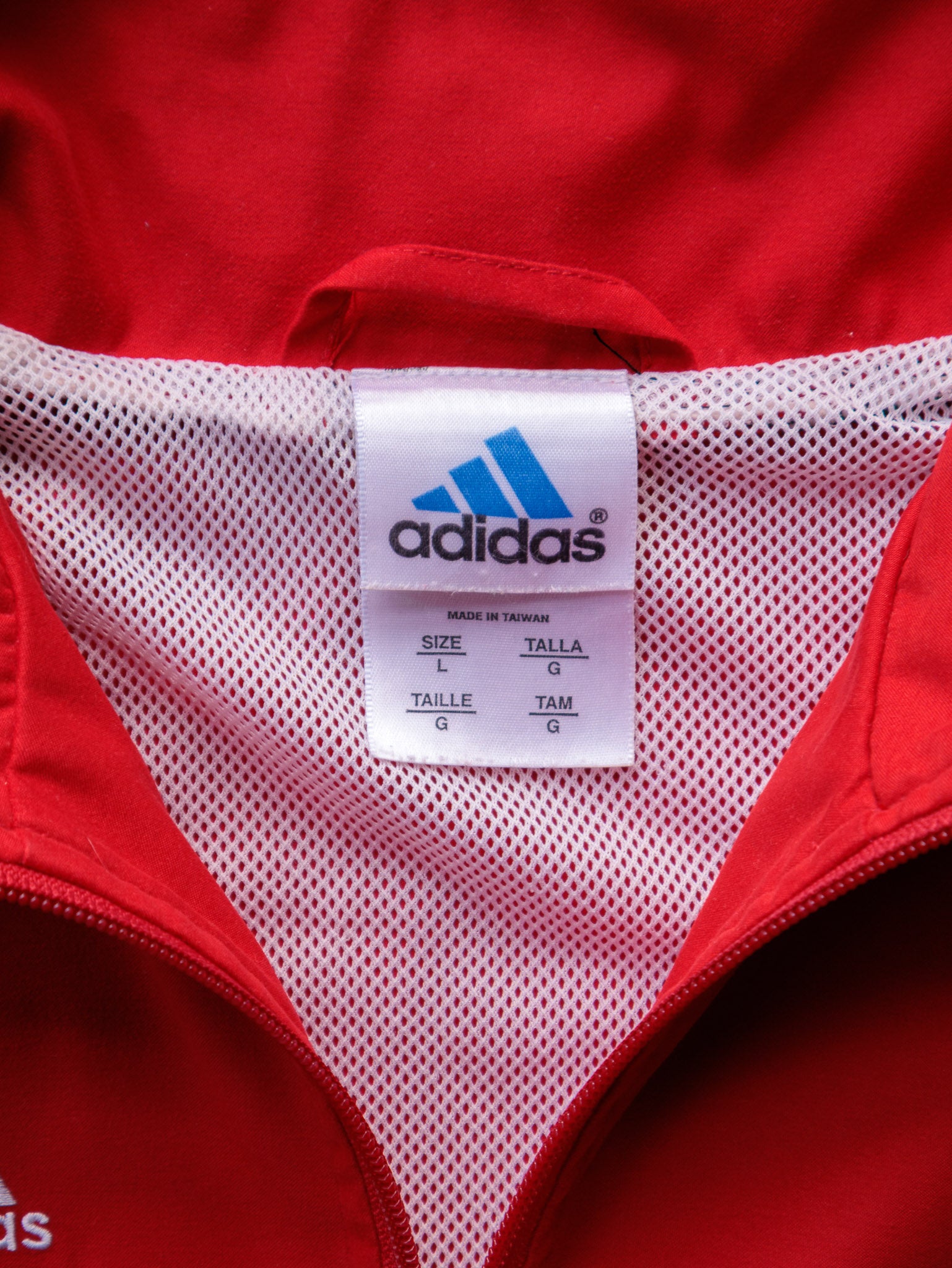 Vintage 00s Red & Black Adidas Zip Track Jacket (L)