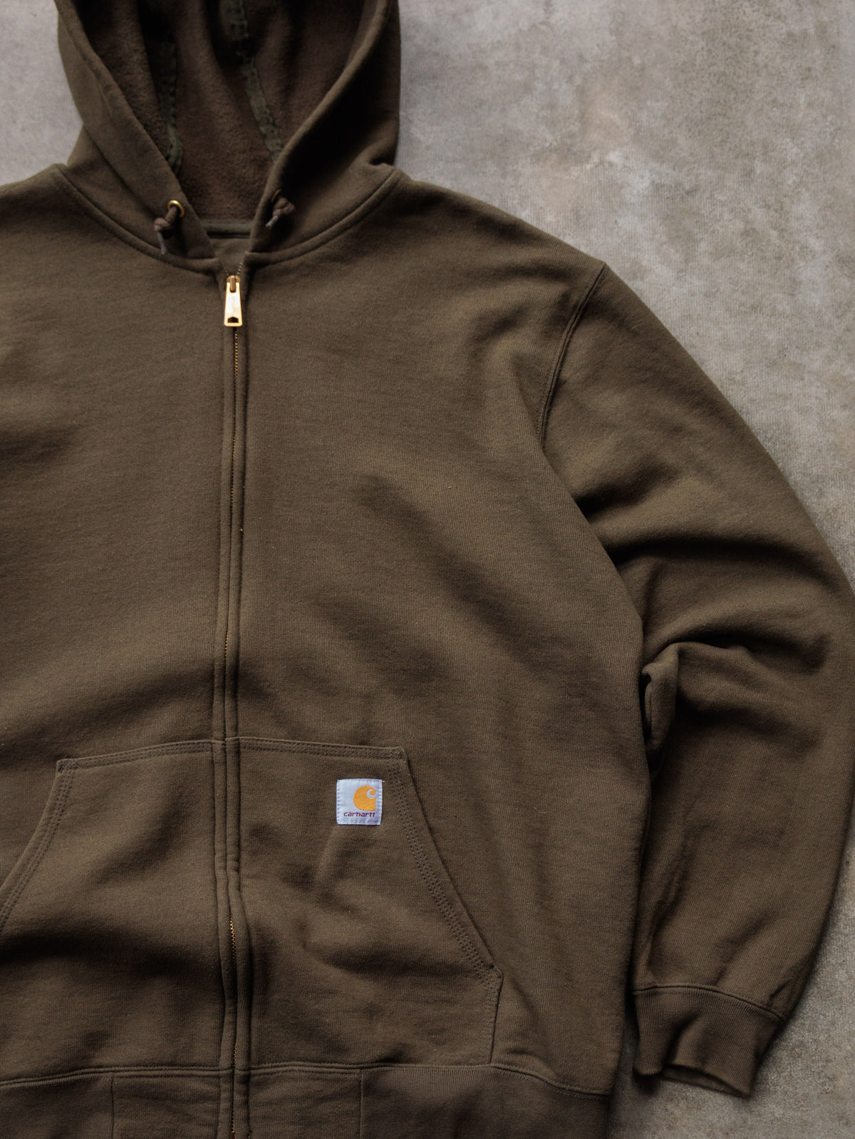 Vintage Brown Carhartt Full Zip Hoodie (L)