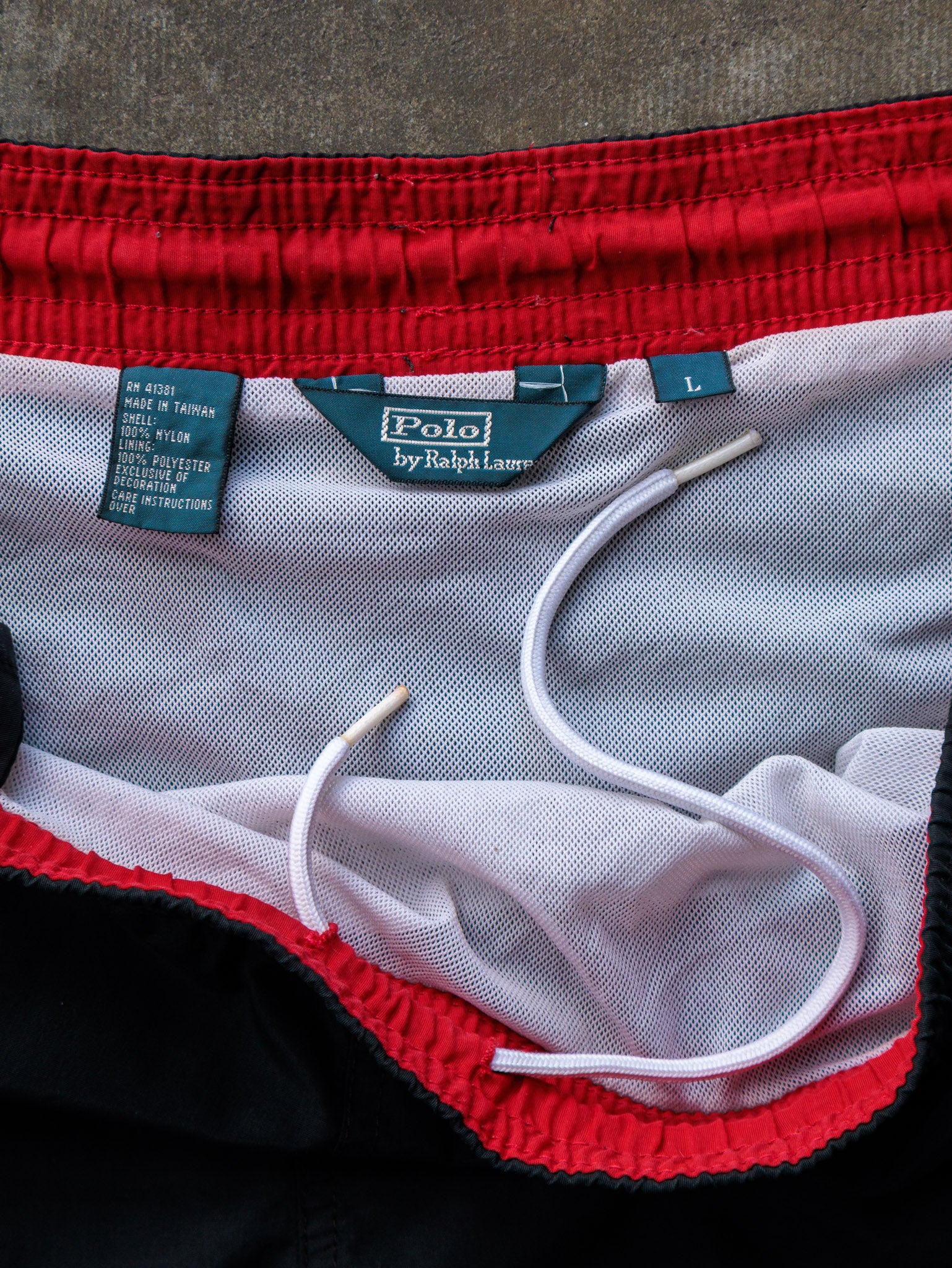 Vintage 90s Black Polo Ralph Lauren Swim Shorts (L)