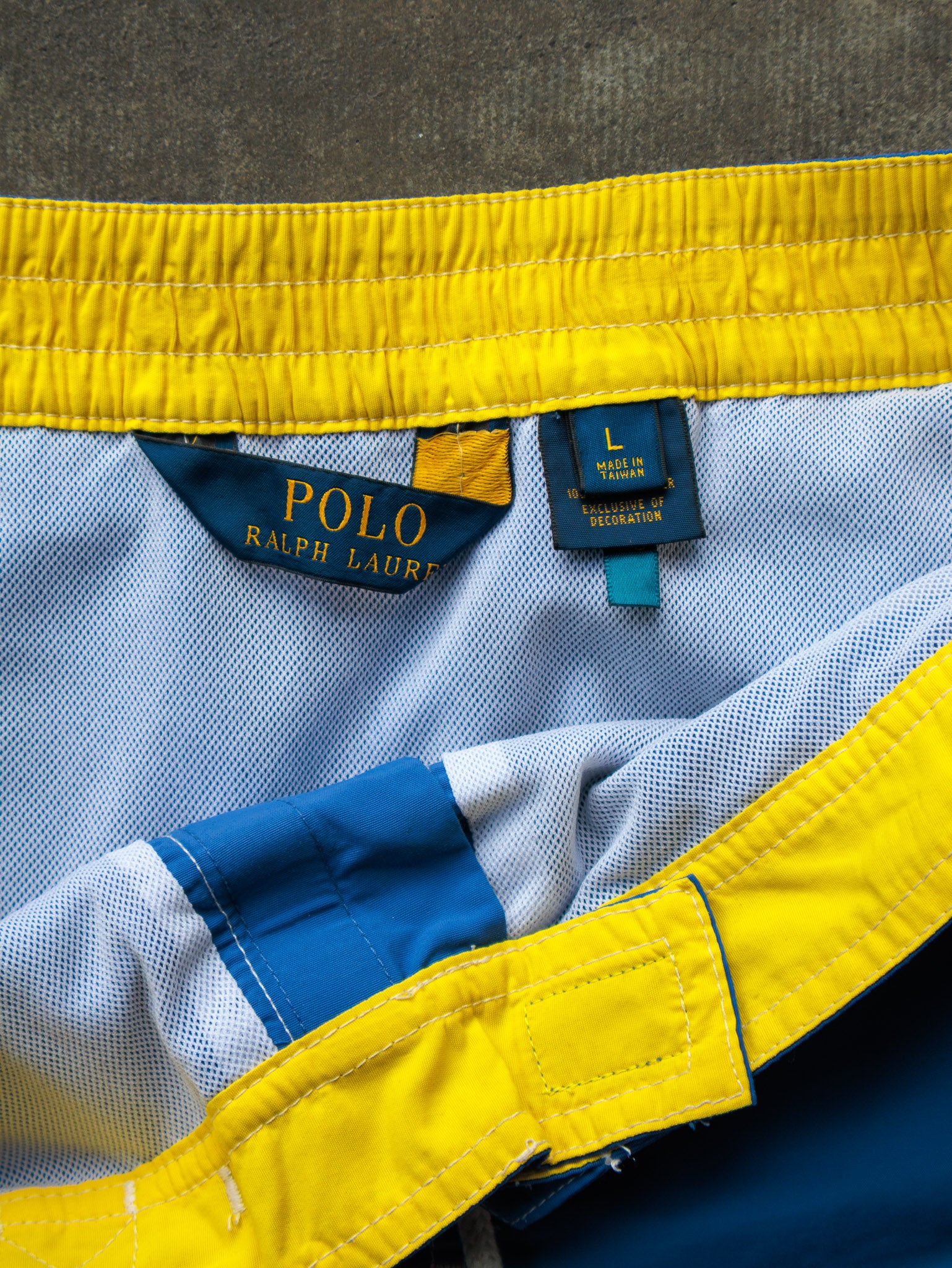 Vintage 00s Blue Polo Ralph Lauren Swim Shorts (L)