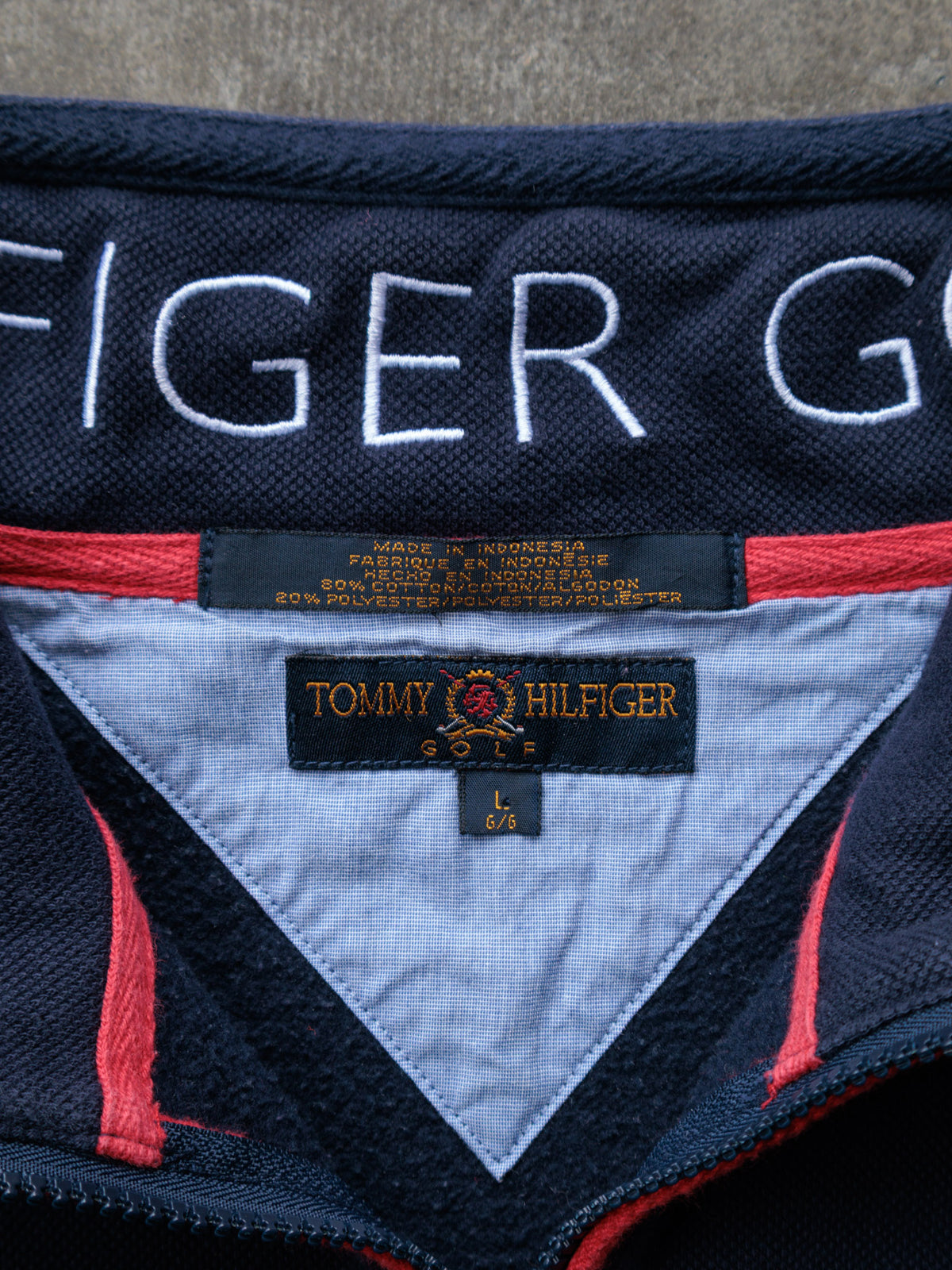 Vintage 90s Navy Tommy Hilfiger Golf Quarter Zip (L)