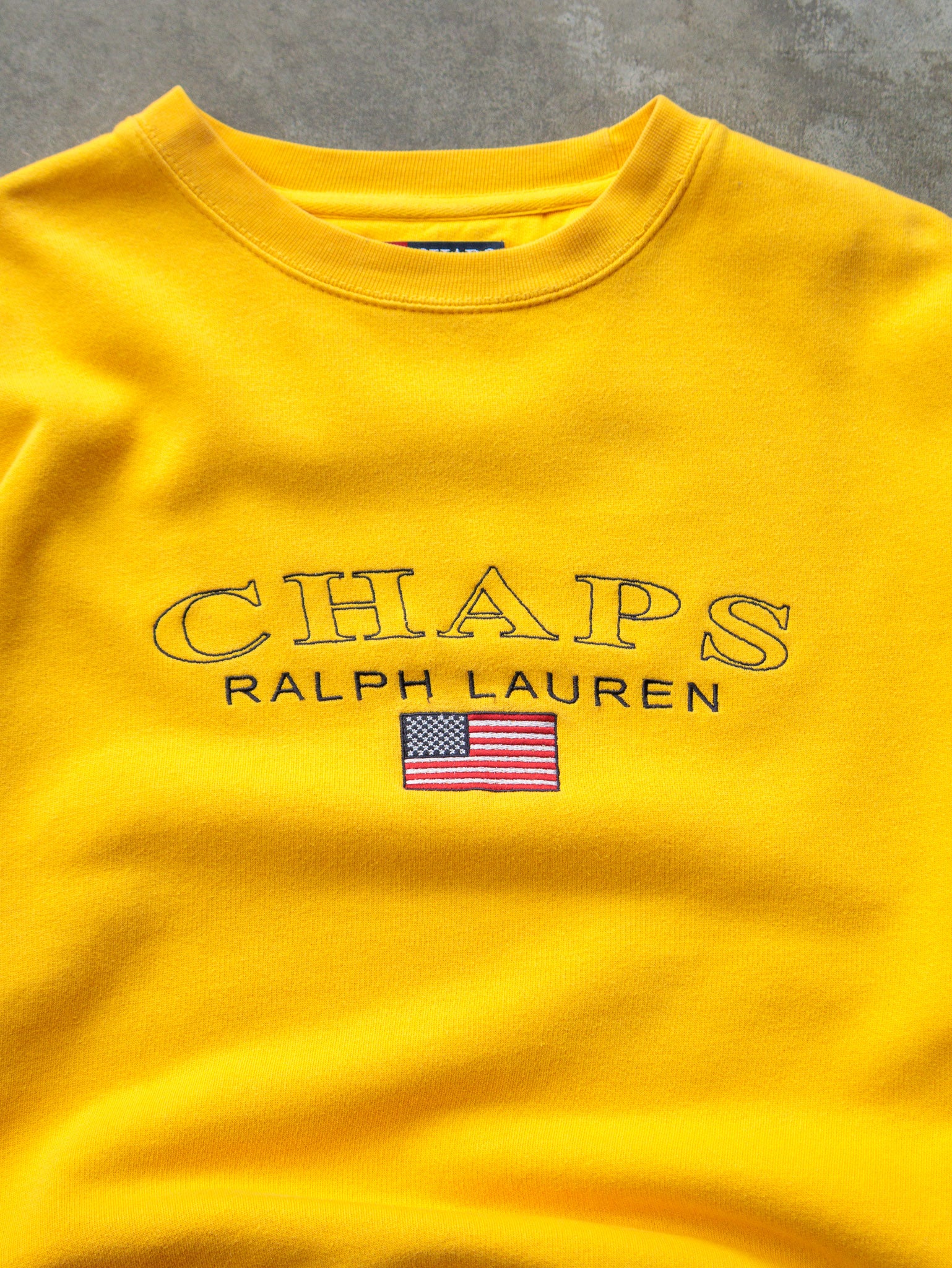 Vintage 90s Yellow Chaps Ralph Lauren Sweatshirt (L)