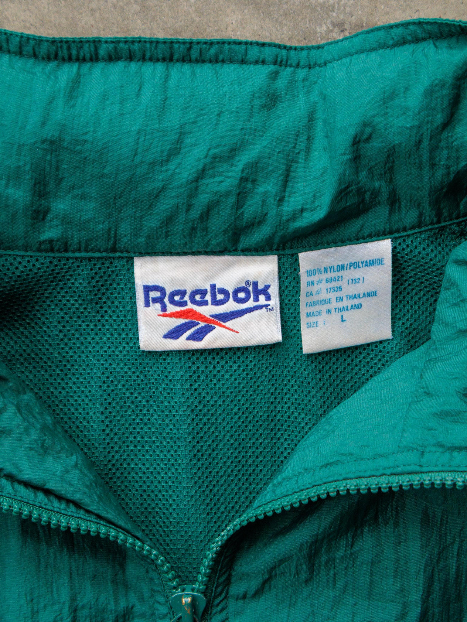 Vintage 90s Teal Reebok Windbreaker (L)