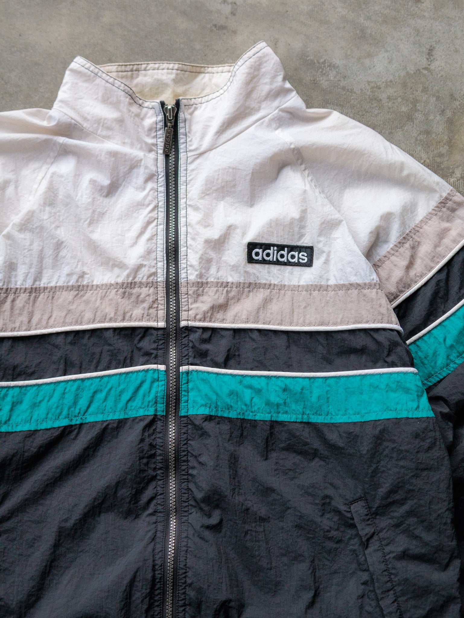 Vintage 90s Colourblock Adidas Windbreaker (L)