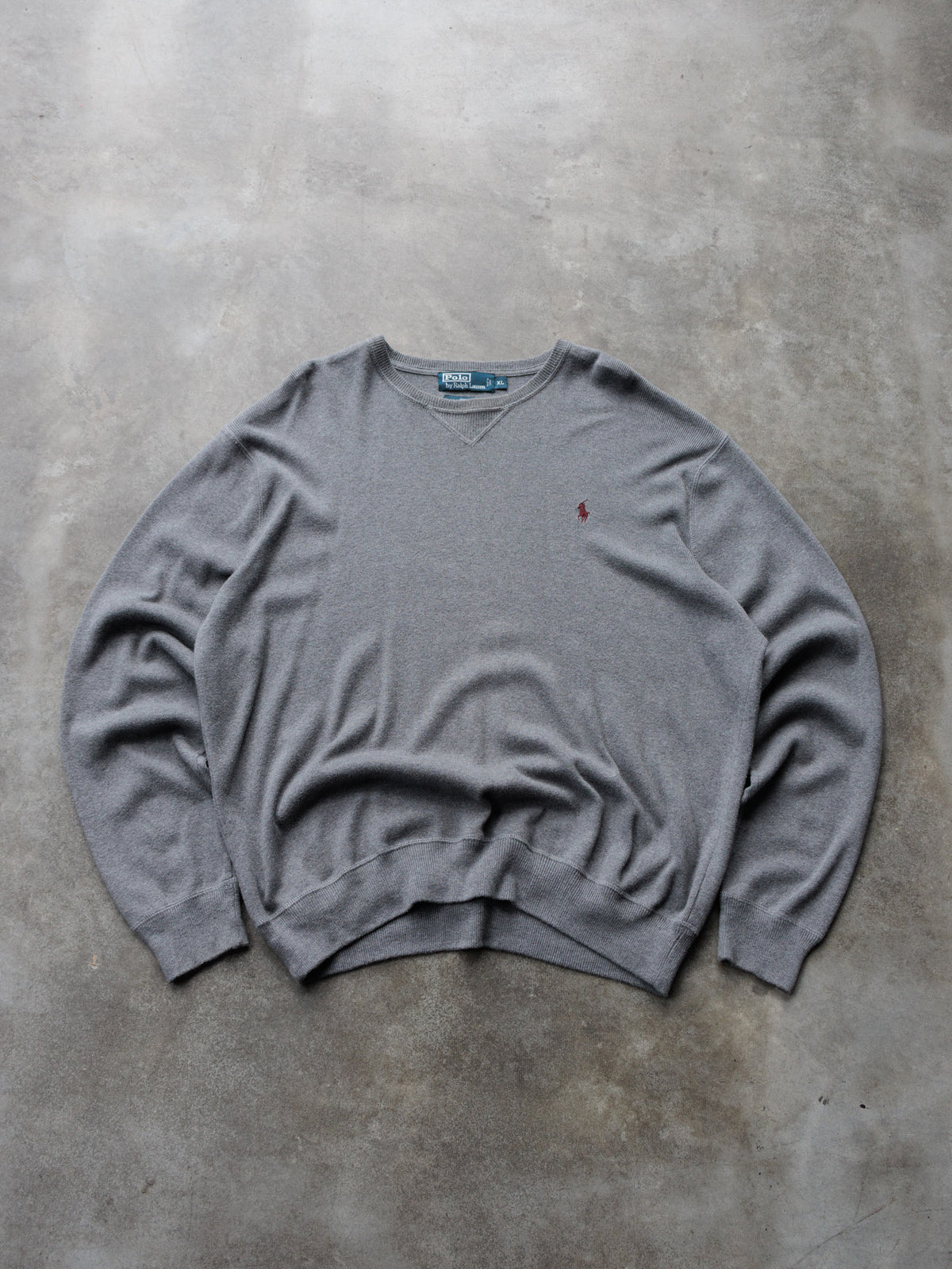 Vintage 00s Grey Polo Ralph Lauren Sweatshirt (XL)