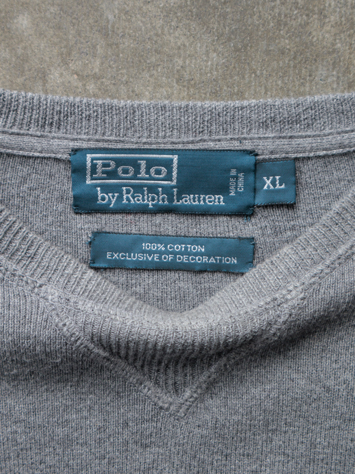 Vintage 00s Grey Polo Ralph Lauren Sweatshirt (XL)