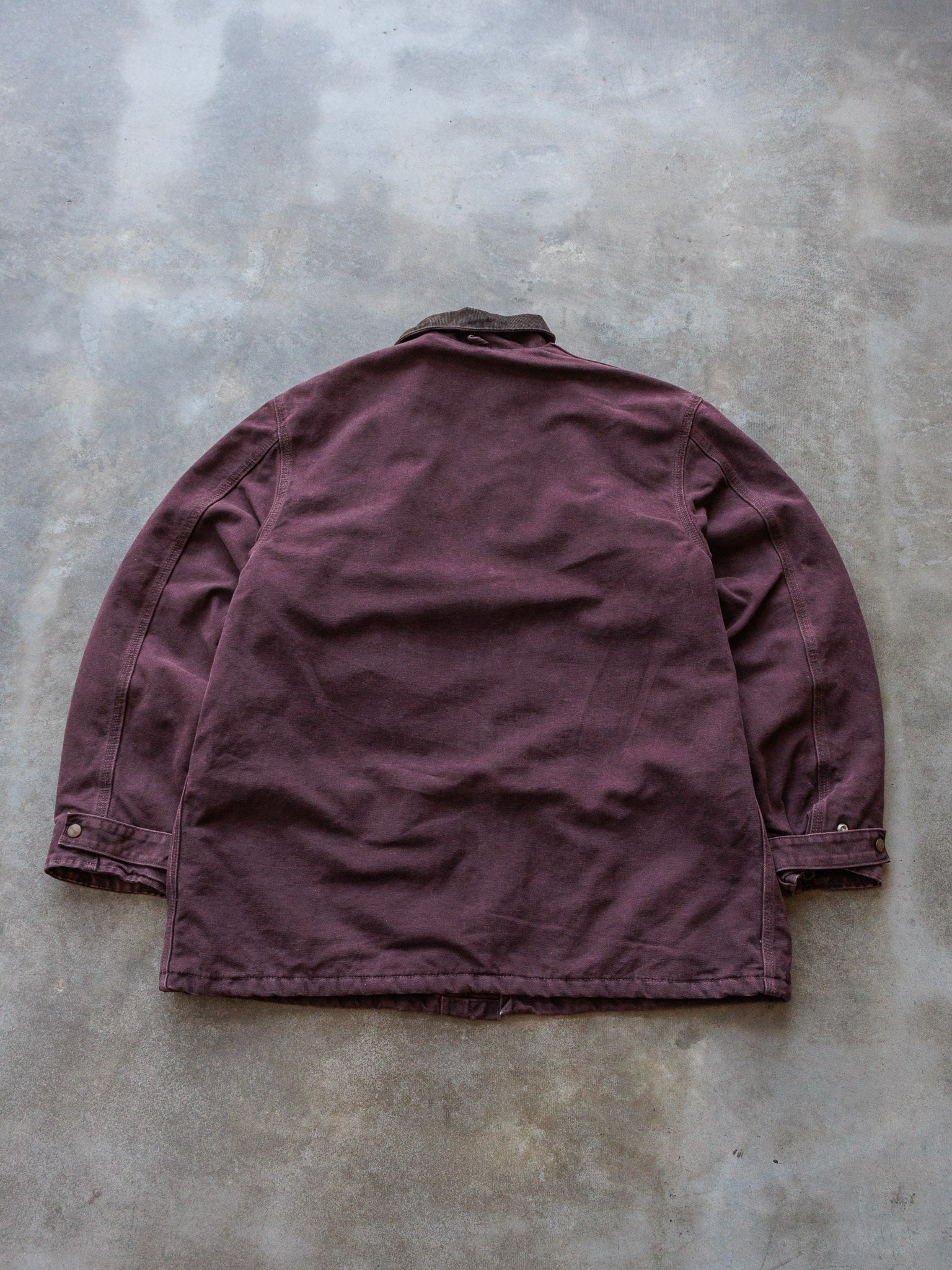 Vintage 90s Plum Carhartt Blanket Lined Duck Chore Coat (XL)
