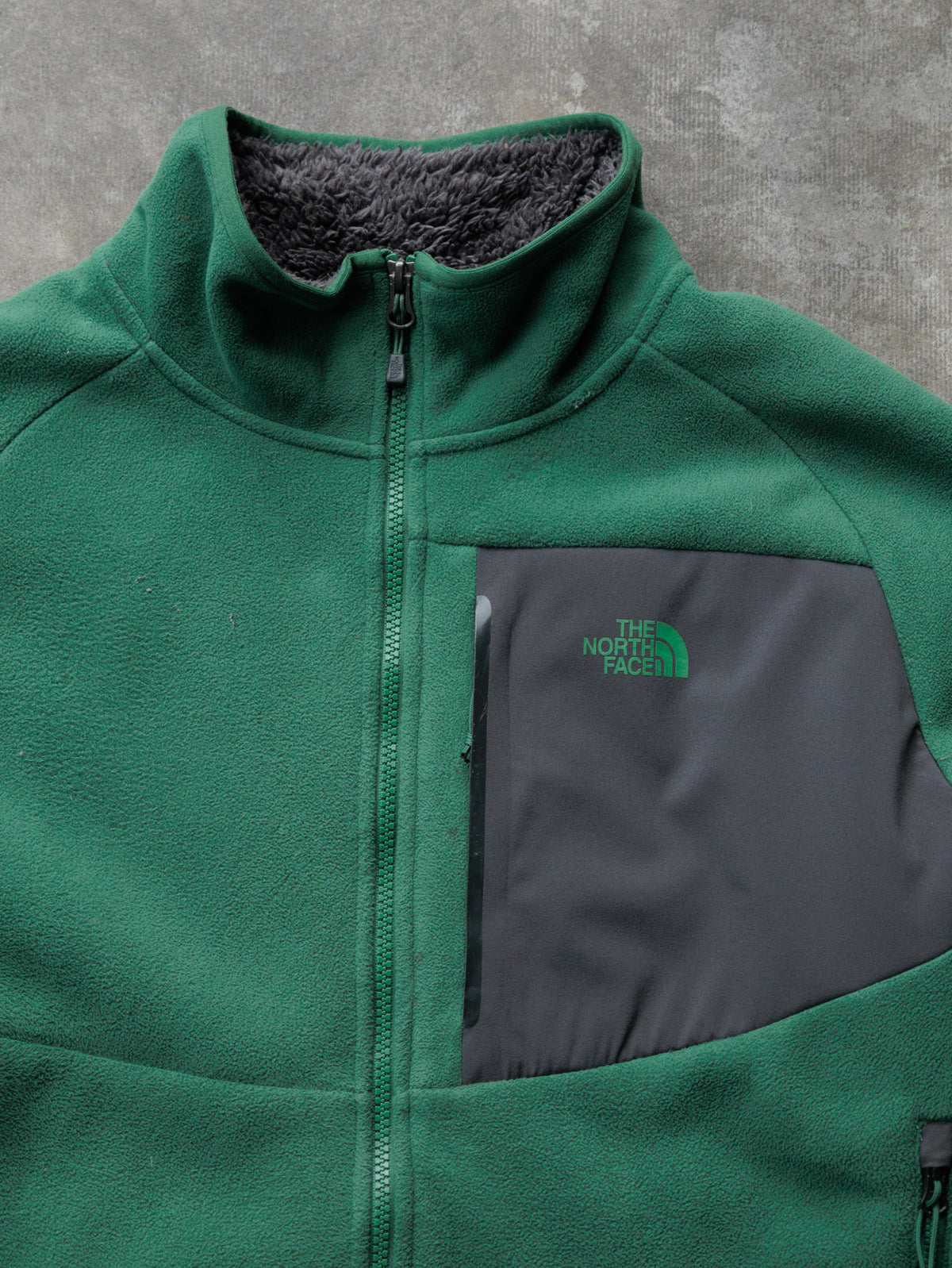 Vintage Green The North Face Fleece Jacket (XL)