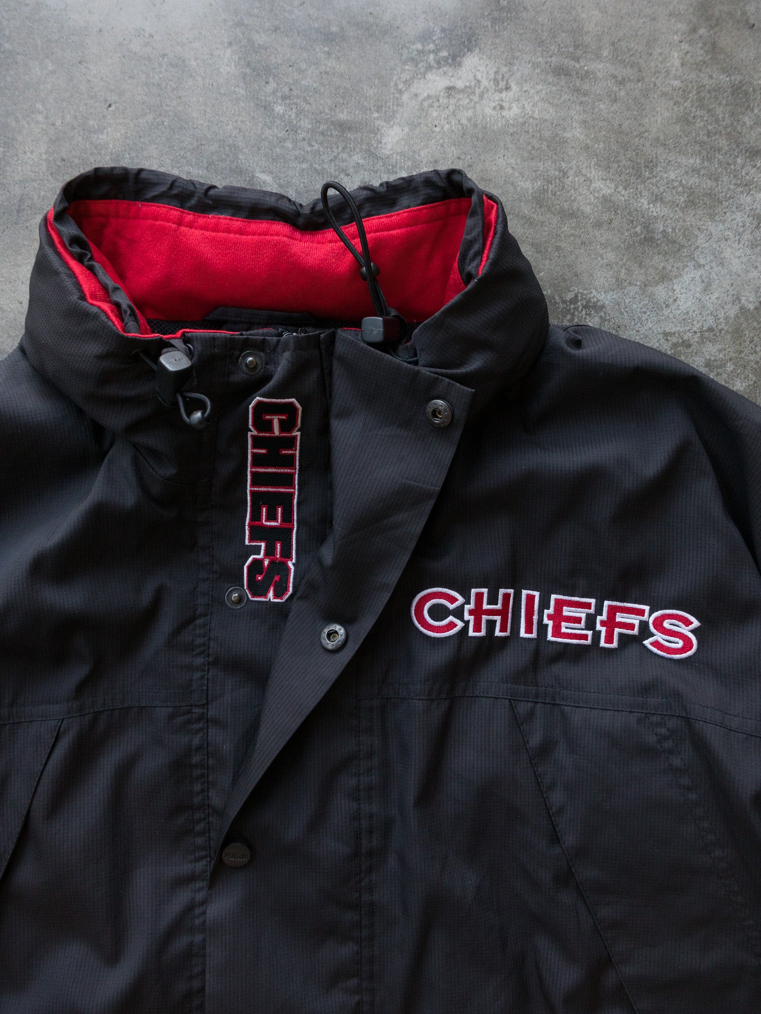 Vintage Black Kansas City Chiefs NFL Jacket (2XL)