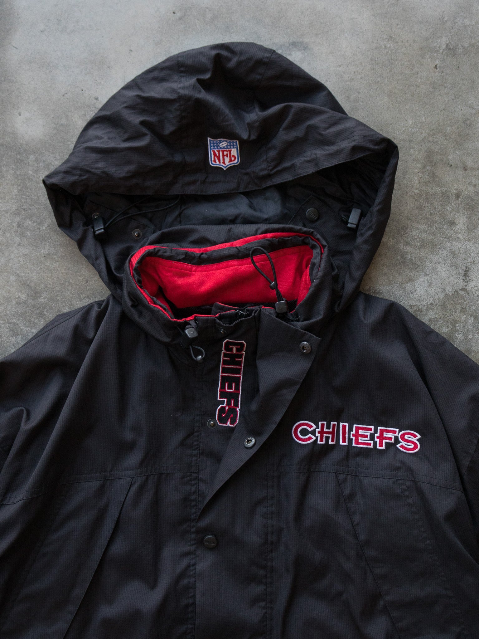 Vintage Black Kansas City Chiefs NFL Jacket (2XL)