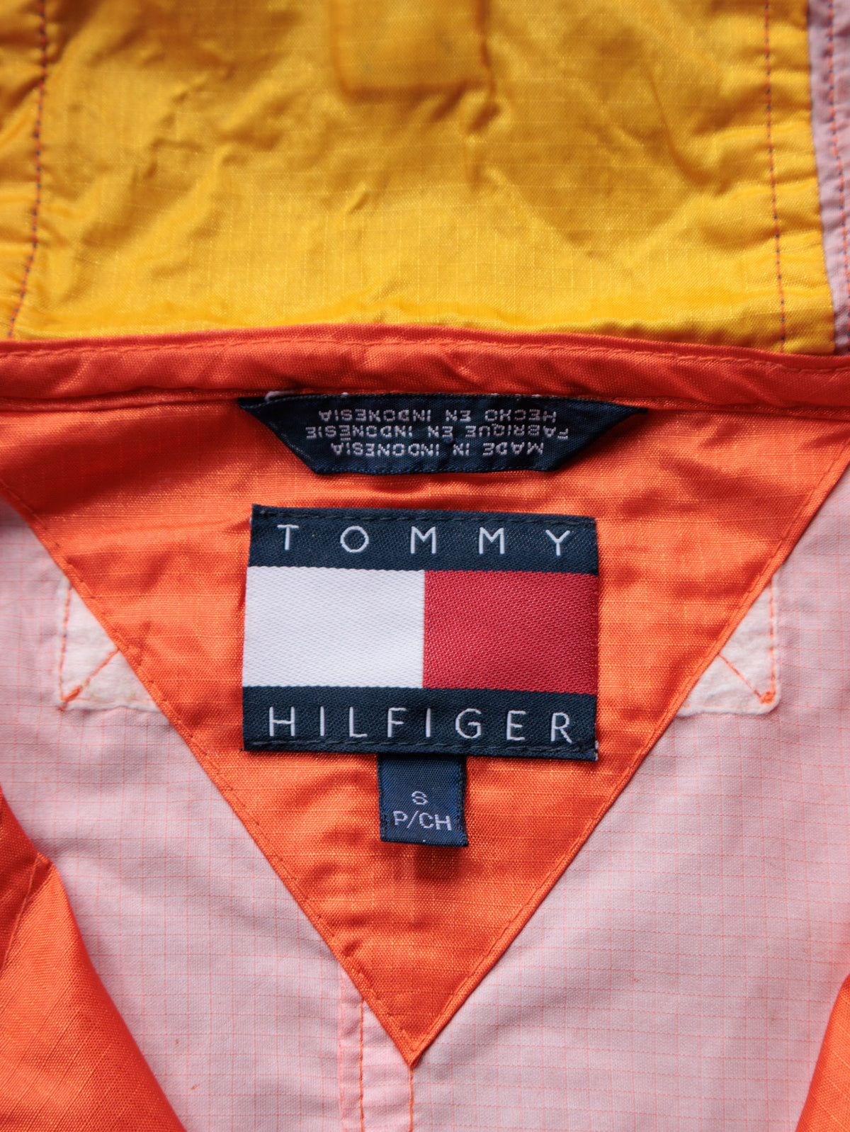 Vintage 00s Orange Tommy Hilfiger Colourblock Windbreaker (S)