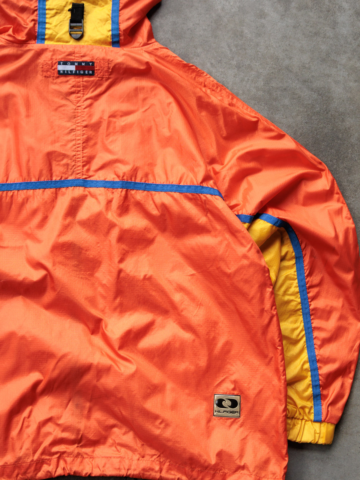 Vintage 00s Orange Tommy Hilfiger Colourblock Windbreaker (S)