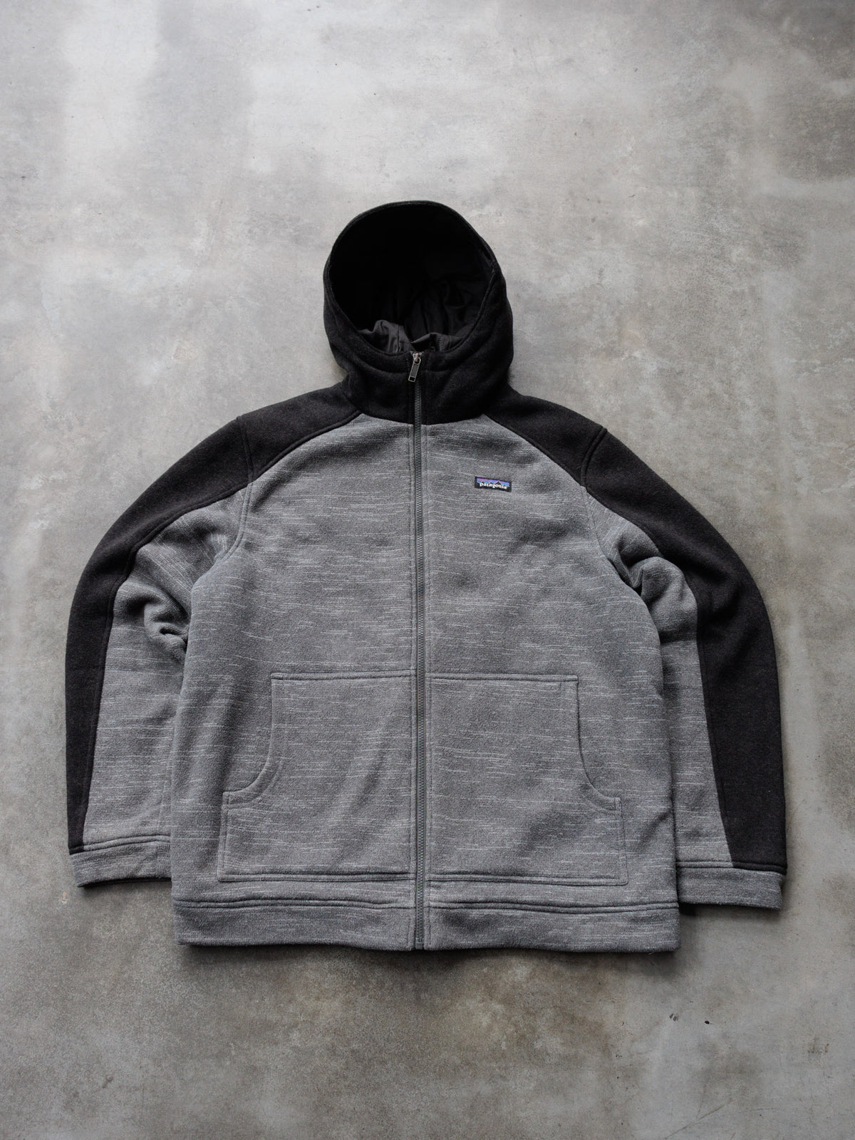 Vintage Grey Patagonia Colourblock Fleece Jacket (XL)