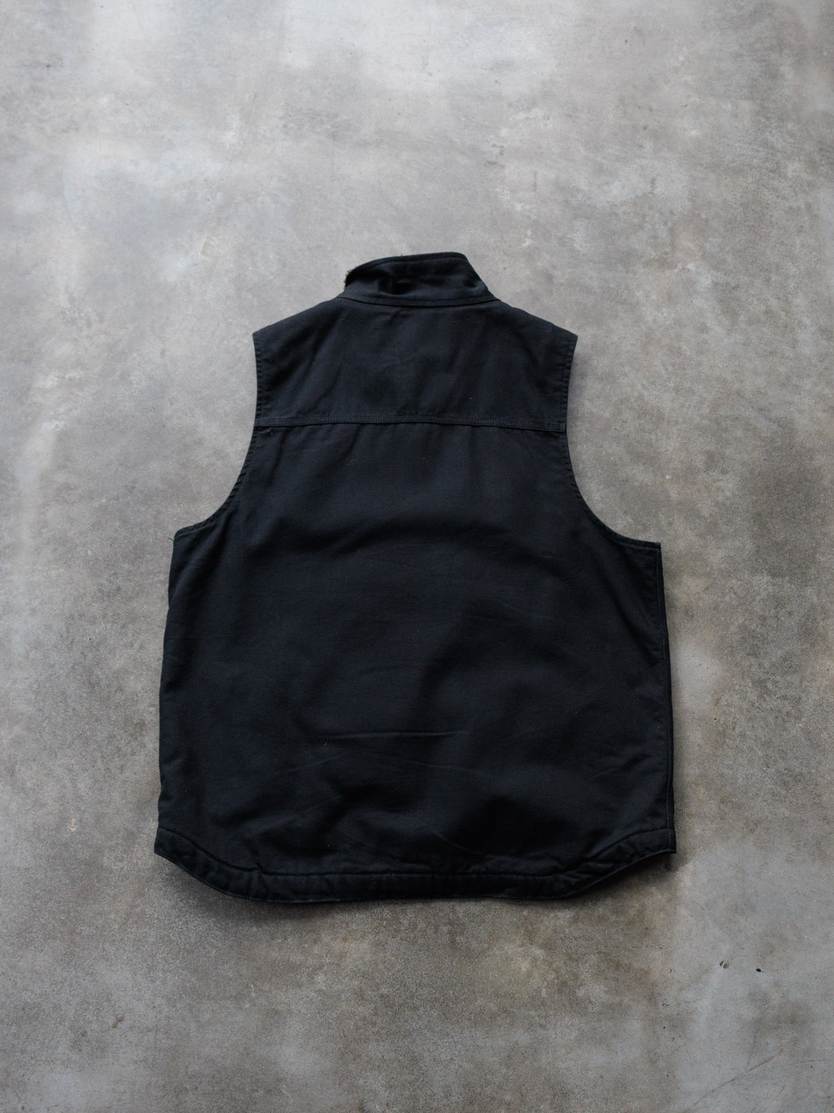 Vintage Black Carhartt Sherpa-Lined Vest (M)