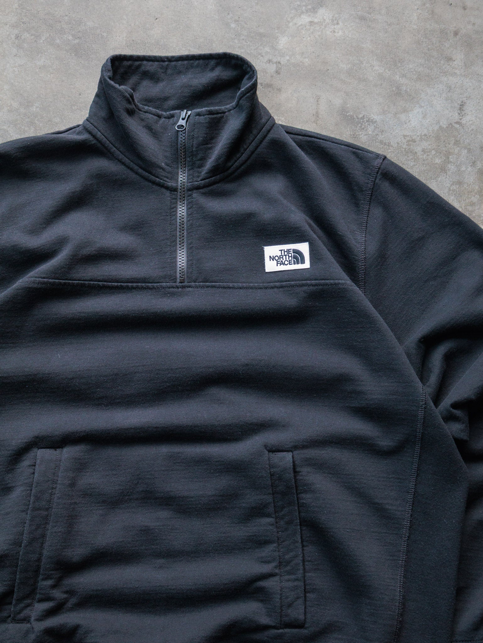 Vintage Black The North Face Quarter Zip Pullover Sweatshirt (XL)